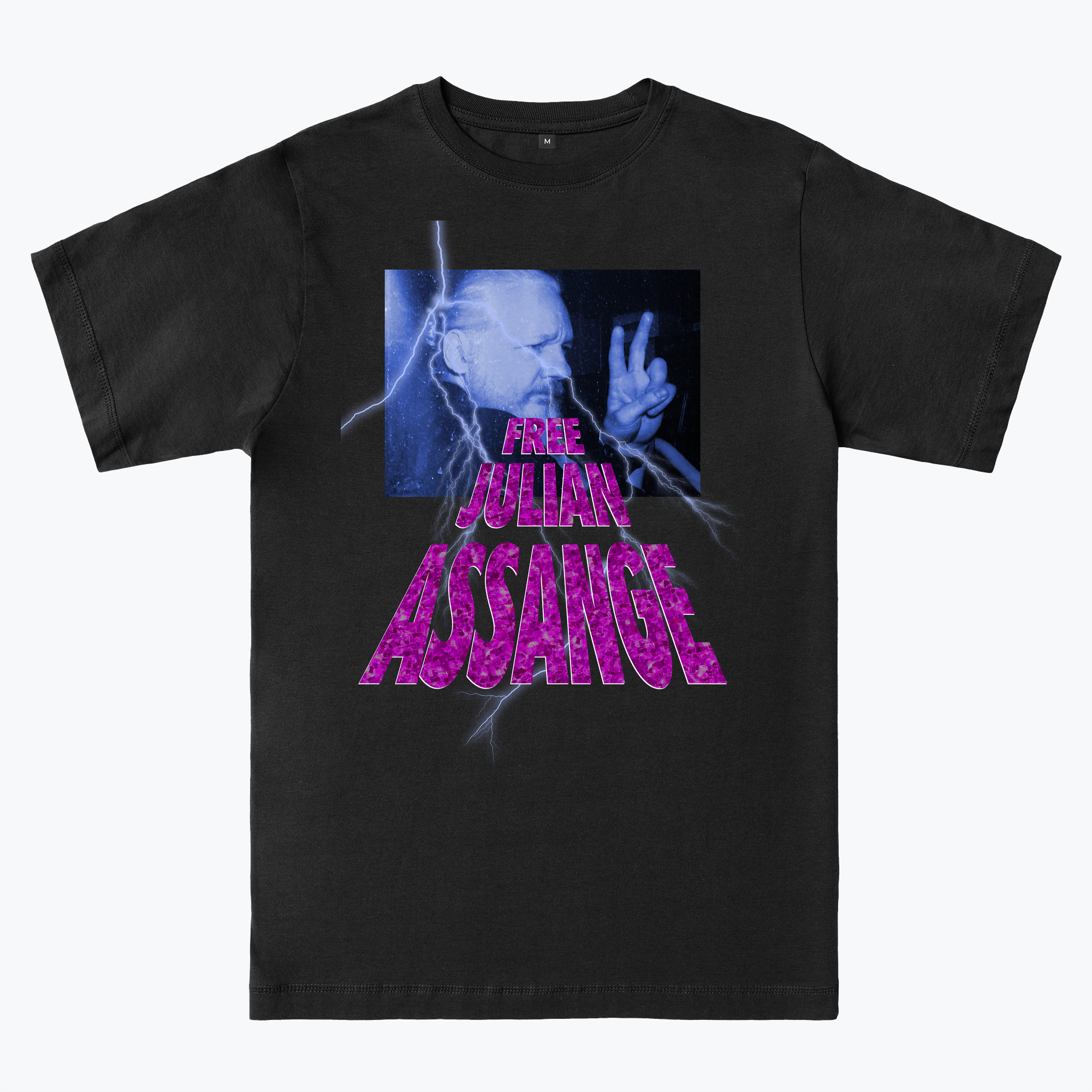 Maglietta Donna Free Julian Assange - T-Shirt Bianca In Cotone Con Stampa DTG, Casual - 3