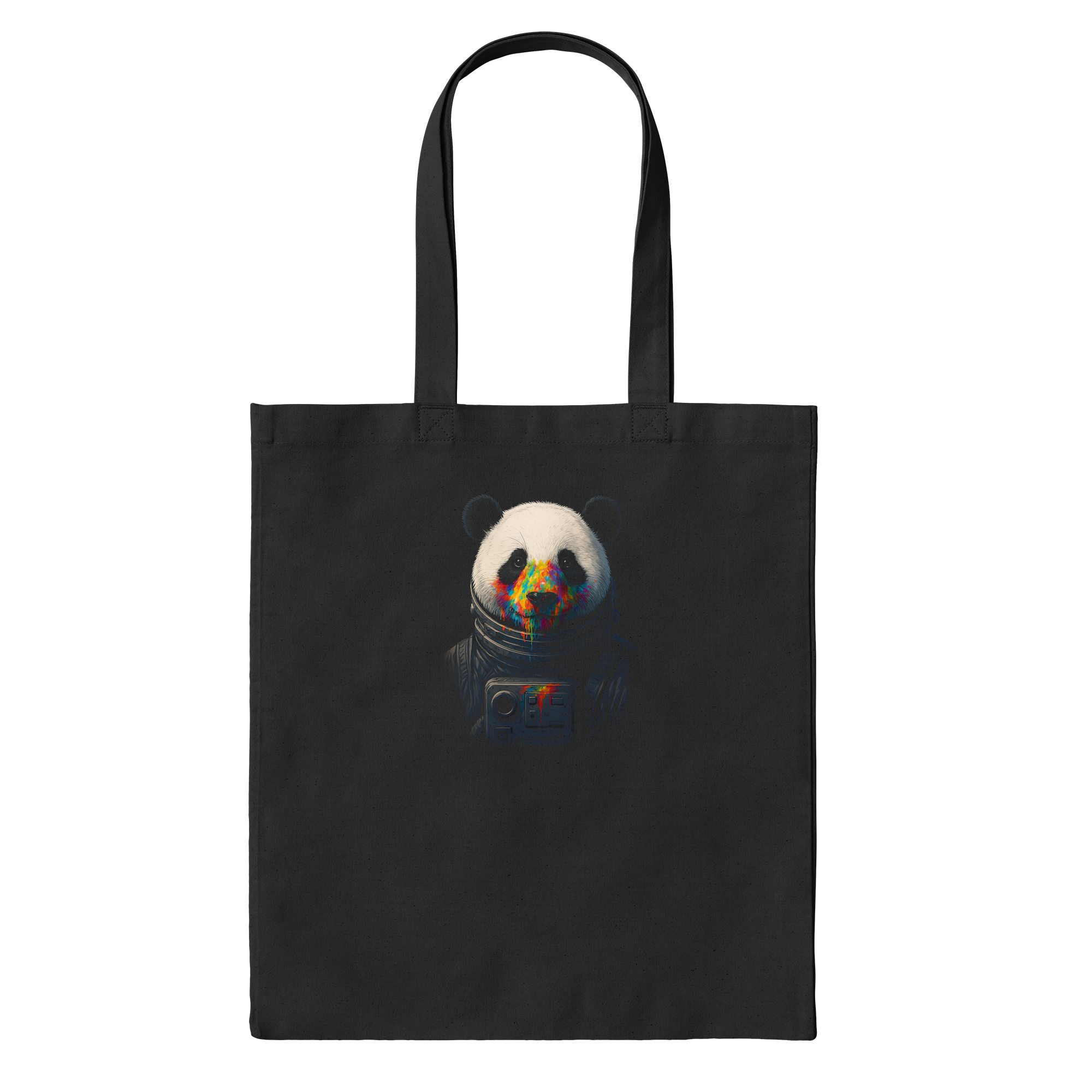 Colorful Cosmic Art Bag in Black