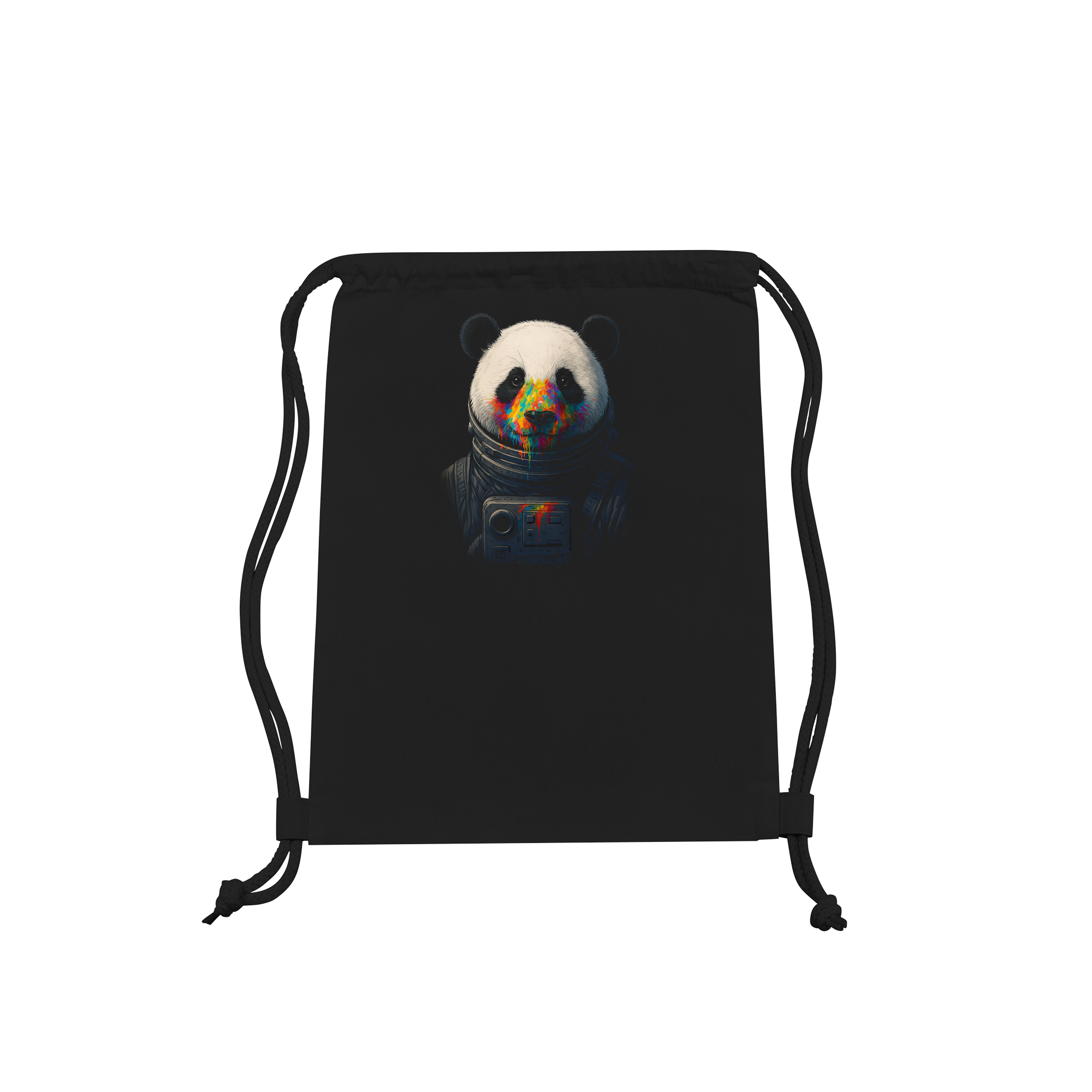 Colorful Cosmic Art Bag in Black