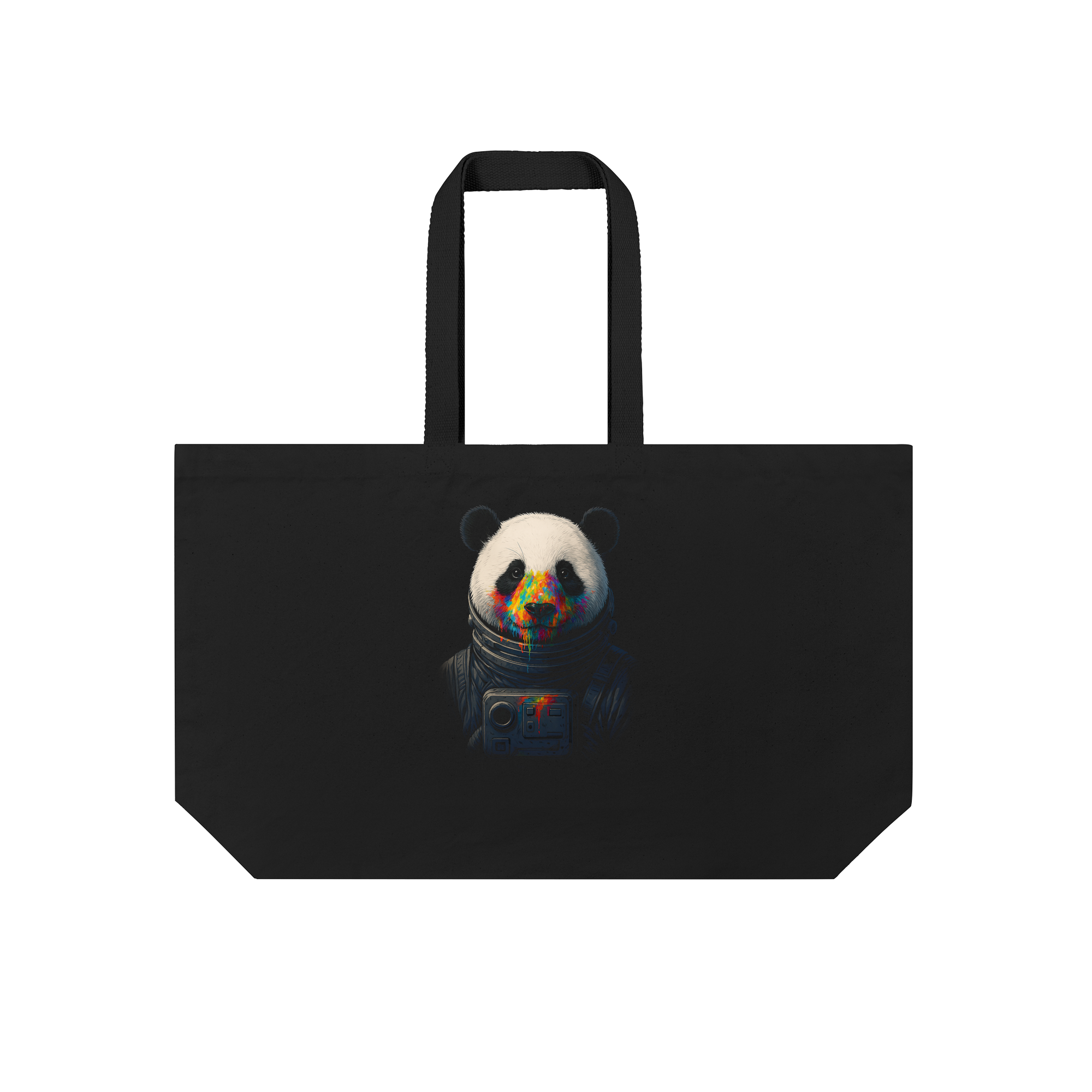 Colorful Cosmic Art Bag in Black