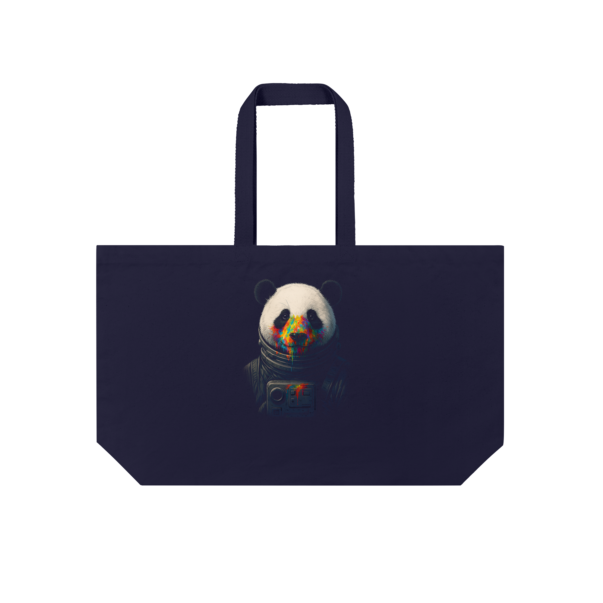 Colorful Cosmic Art Bag in French Navy