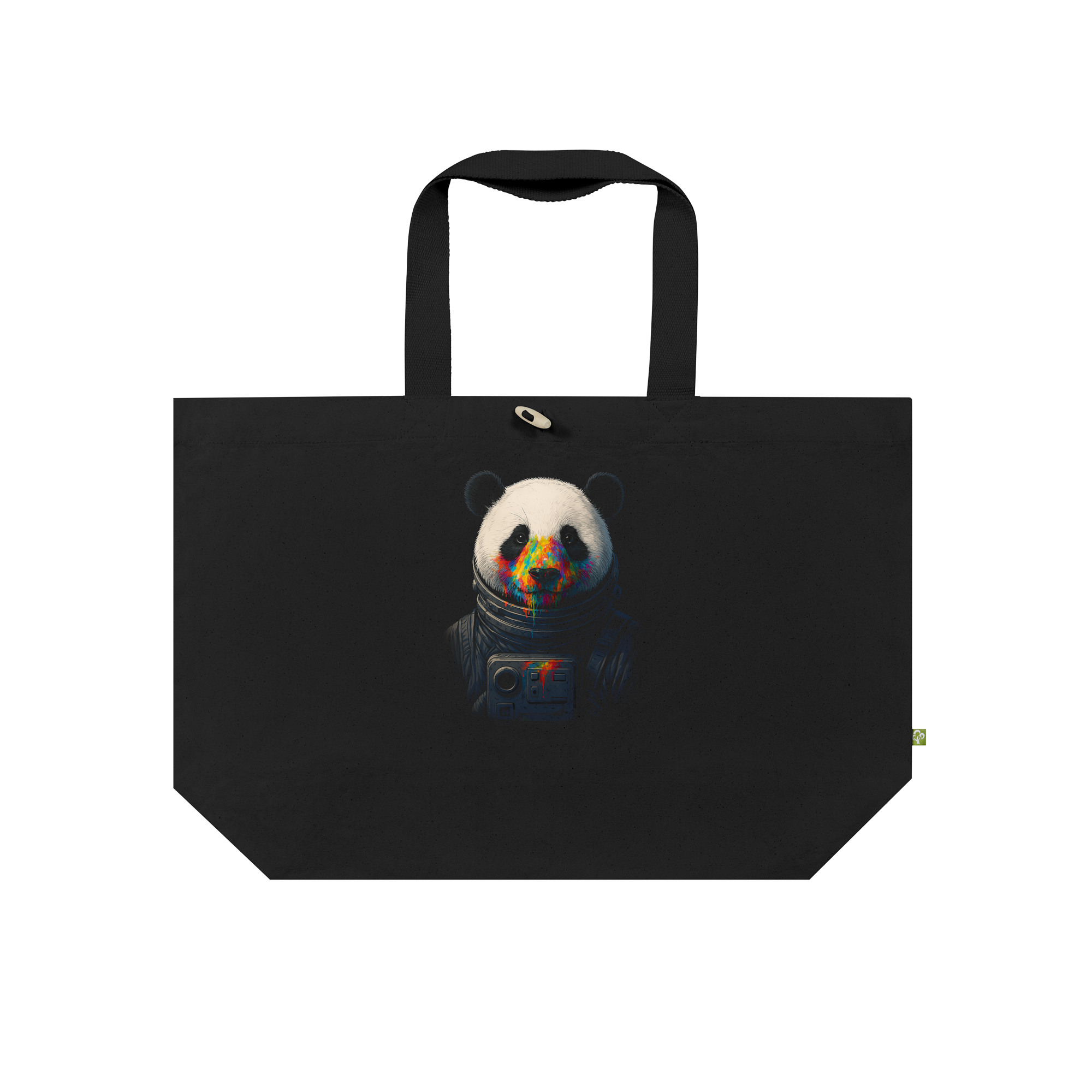 Colorful Cosmic Art Bag in Black