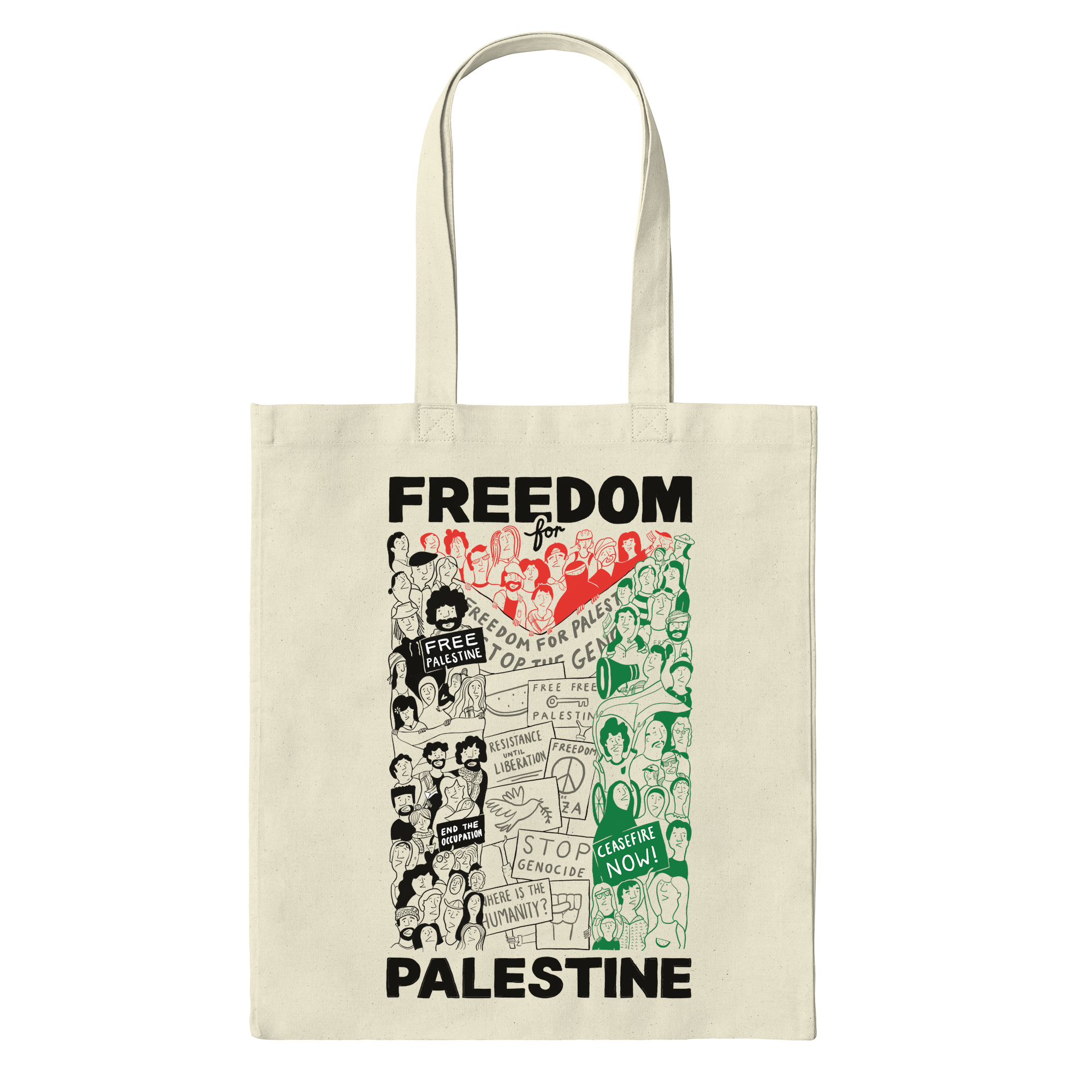 Freedom For Palestine T-shirt Bag in Natural