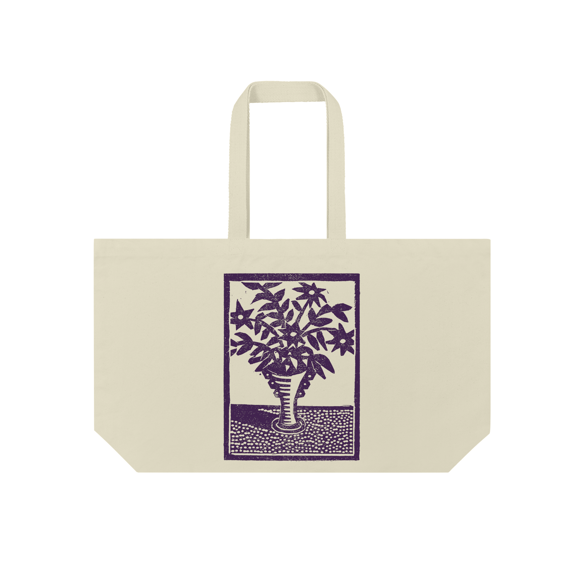 Purple Flower Bag in Natural