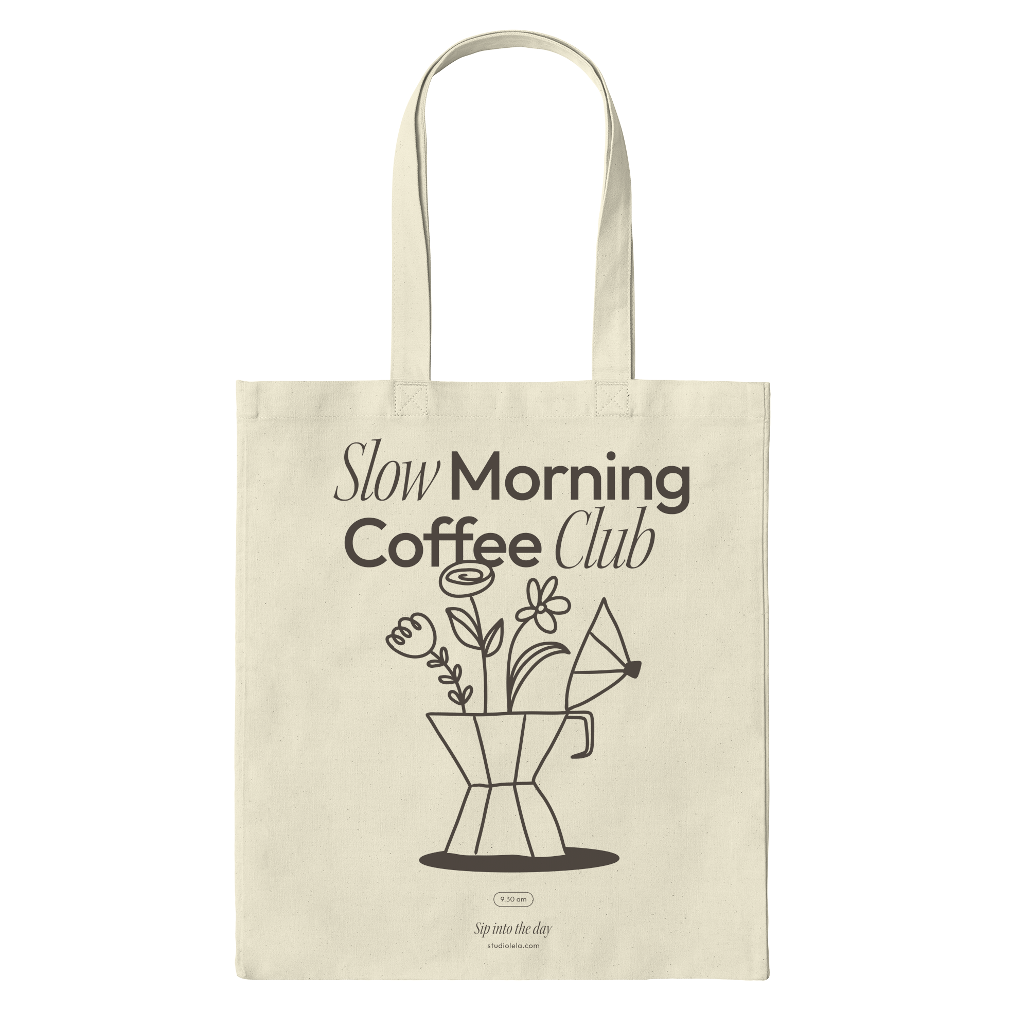 Slow Morning Coffee Club Bag in Natural