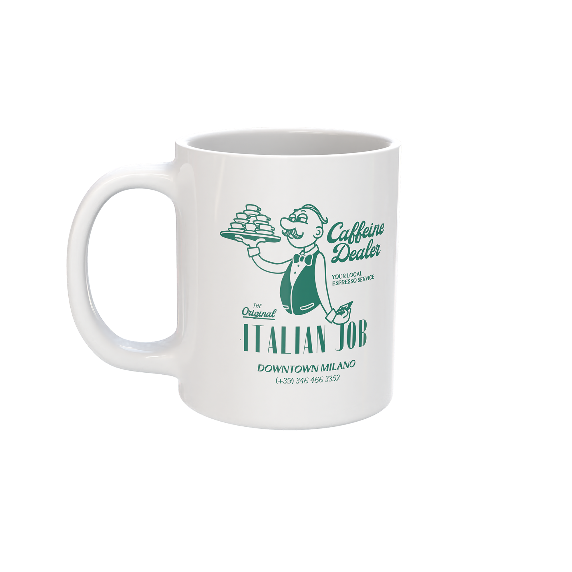 Caffeine Dealer Mug in White