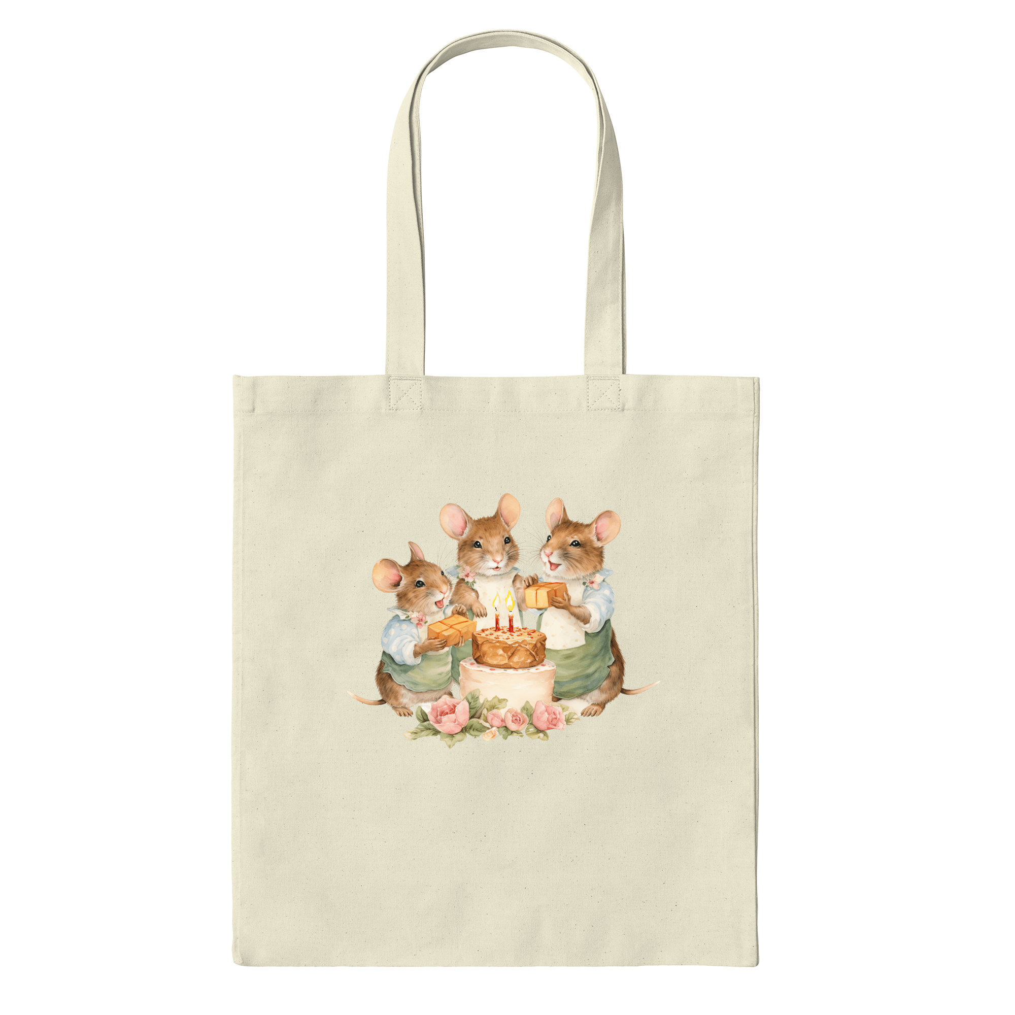 Birthday Gift Mice By Glowybox Bag in Natural