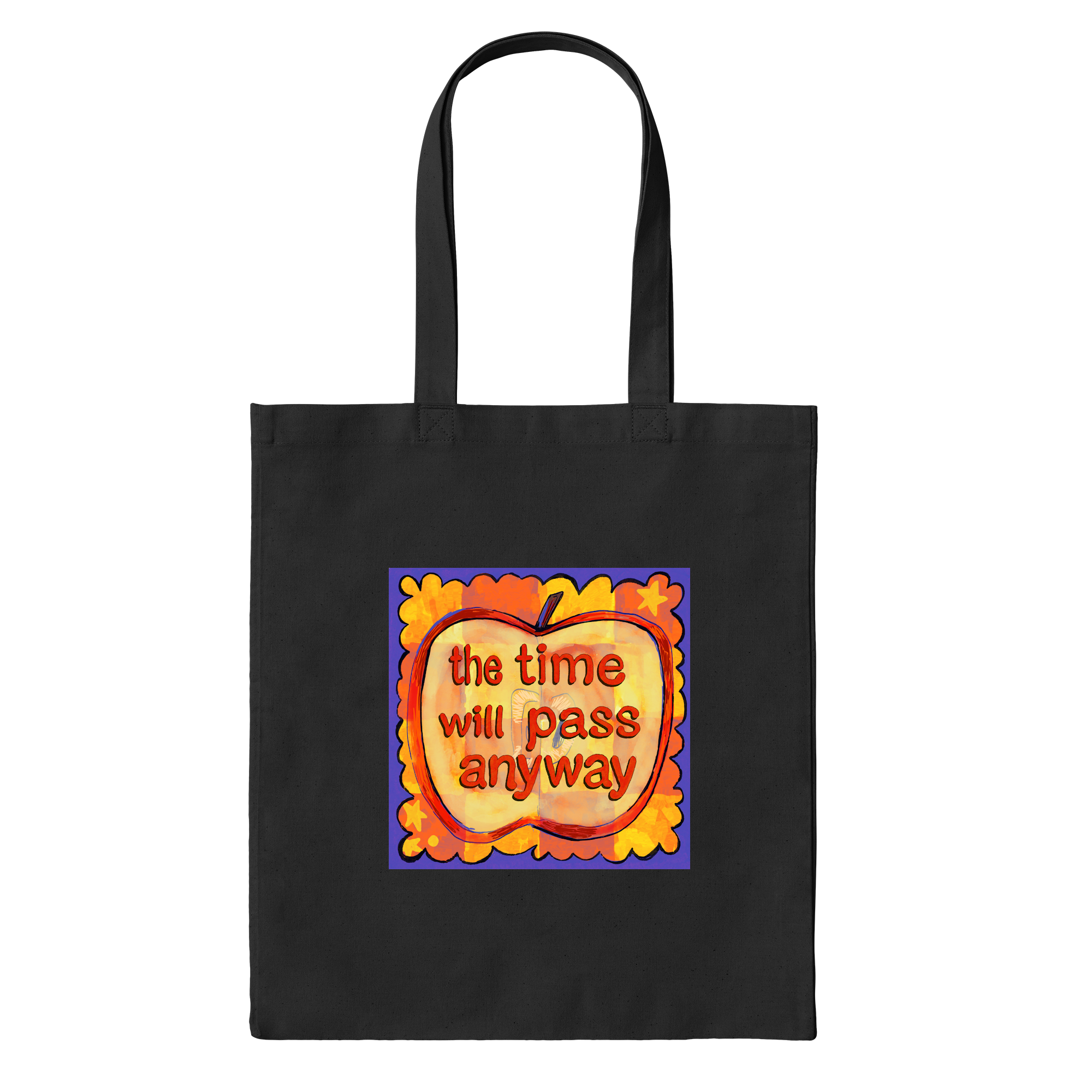 The Time Will Pass Anyway/ Apple Bag in Black