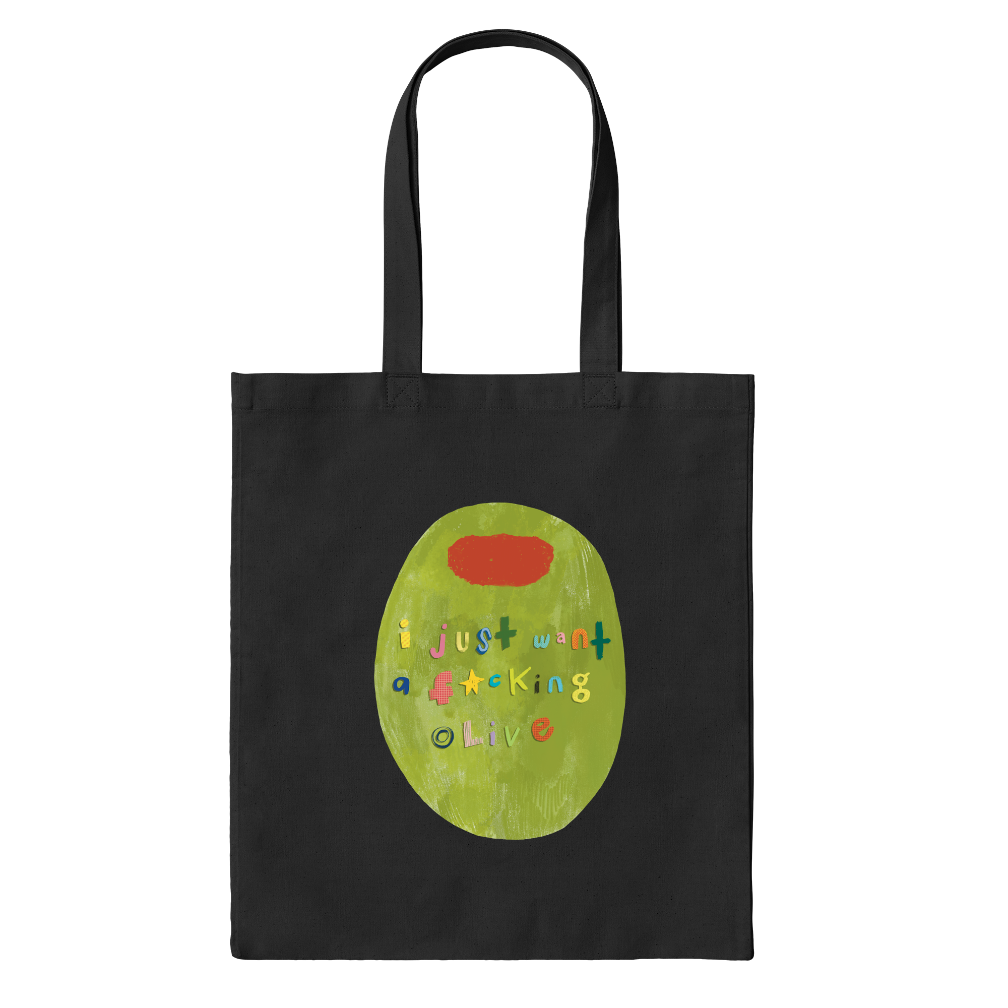 Big Olive Tote Bag in Black