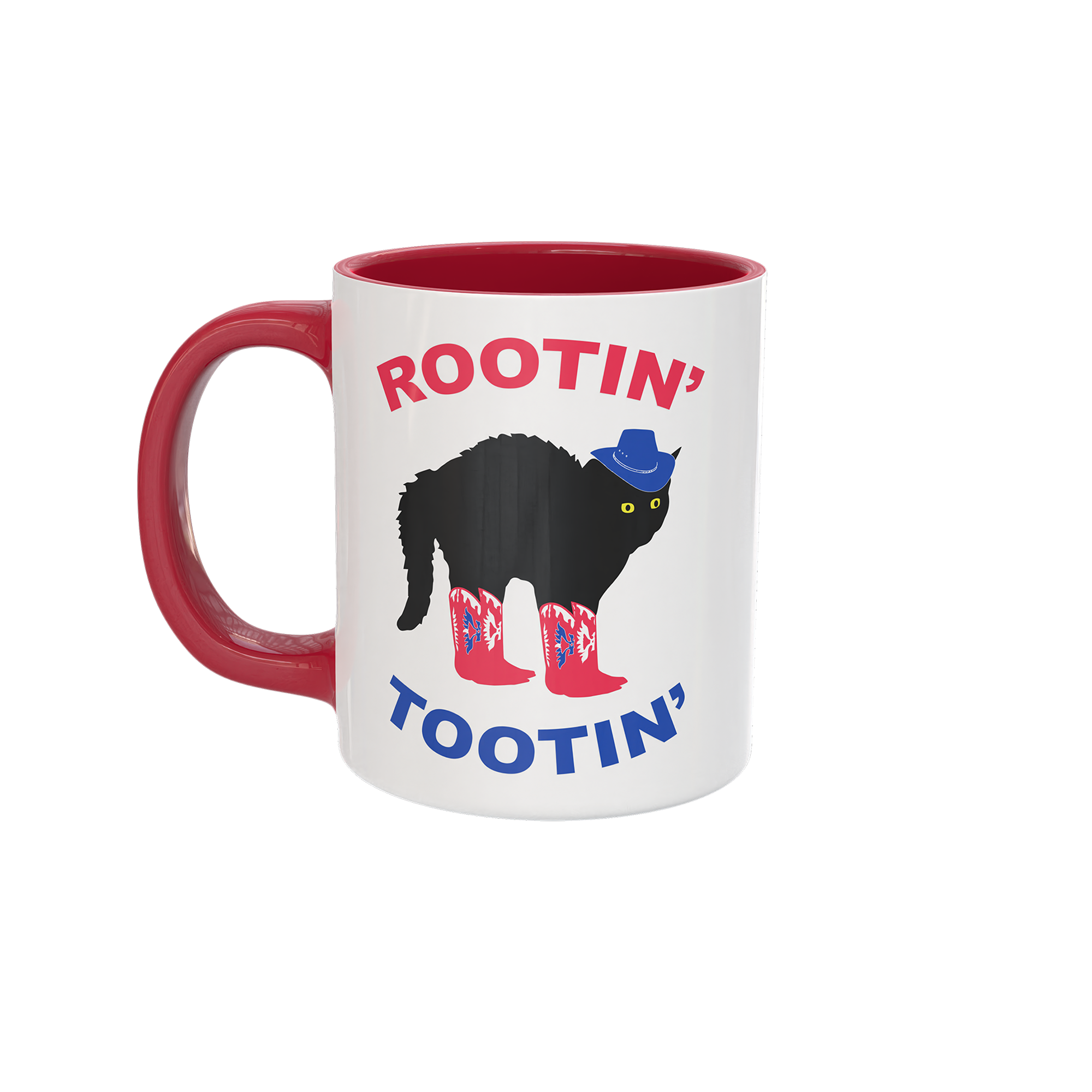 Rootin Tootin Cowboy Cat Mug in White