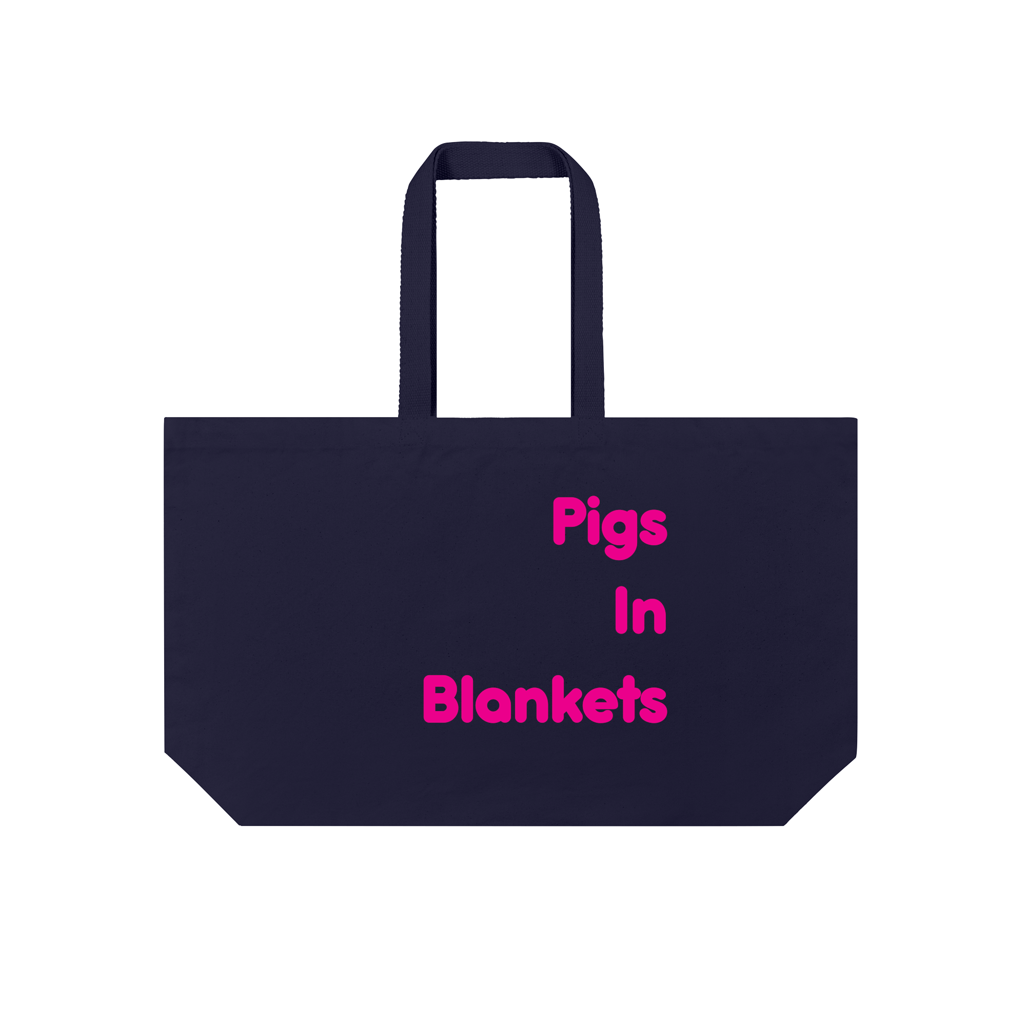 Pigs In Blankets Pink Bag in French Navy