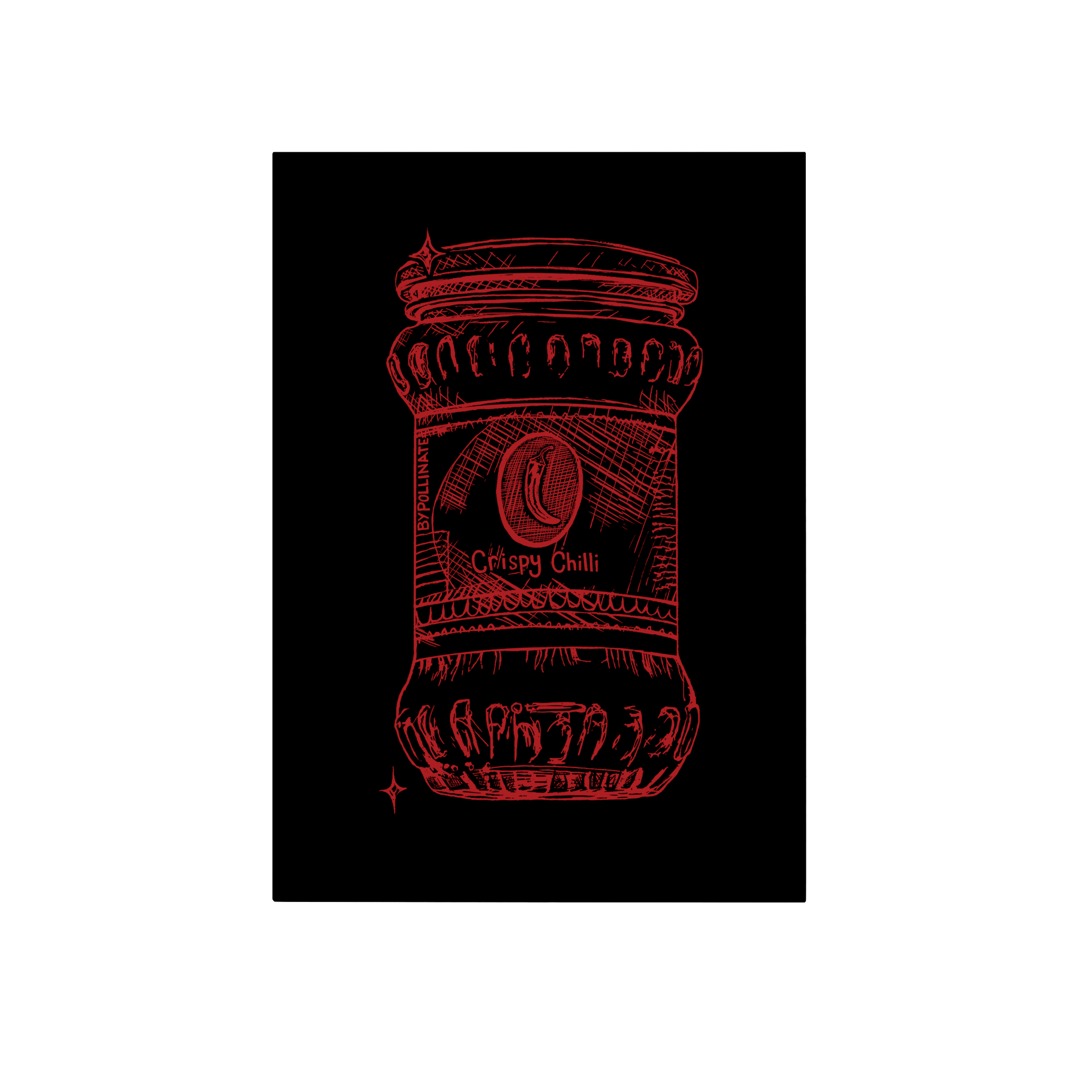 Crispy Chilli Oil Tea Towel Lifestyle in Black