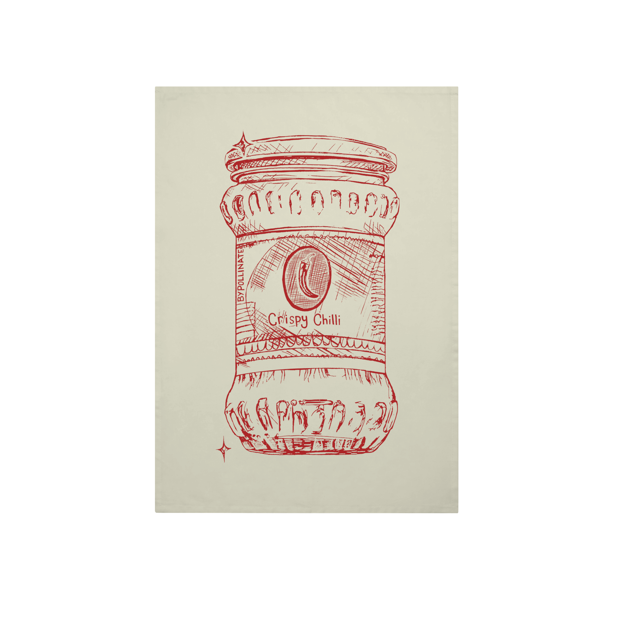 Crispy Chilli Oil Tea Towel Lifestyle in Natural