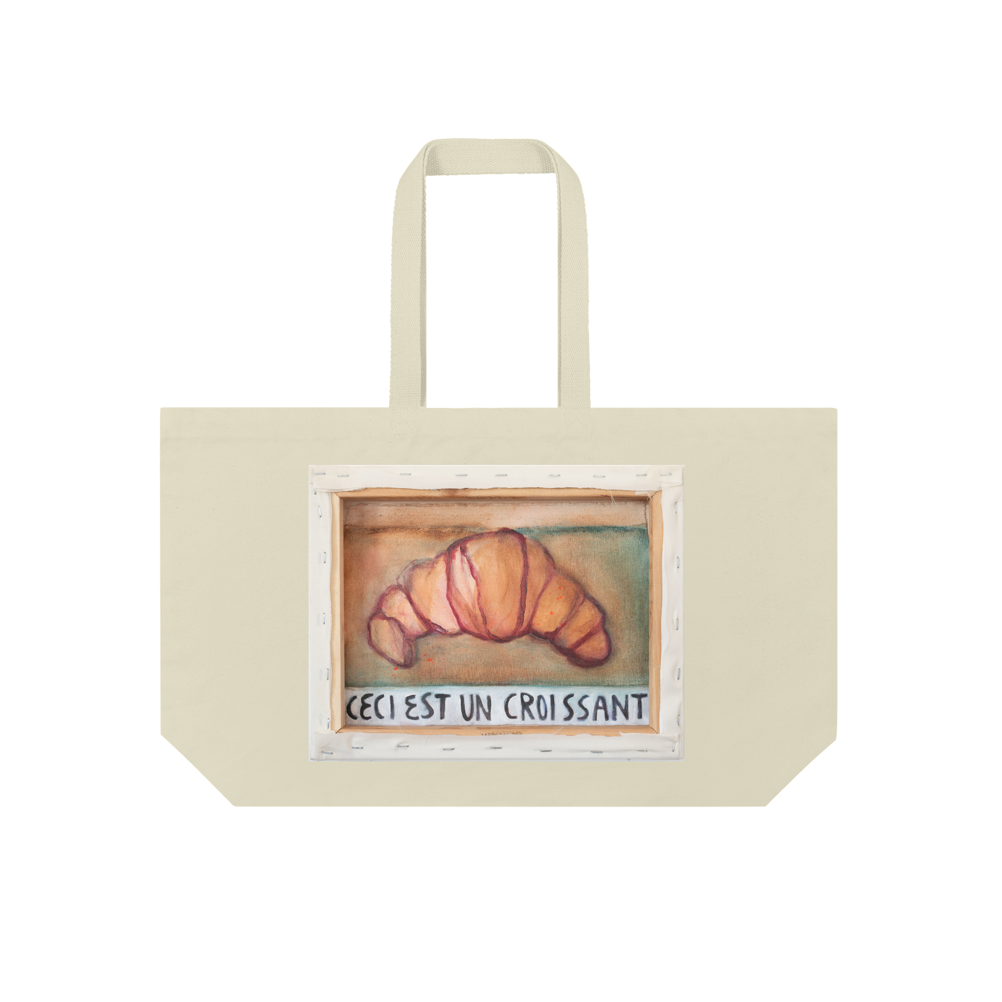 Ceci N'est Pas Un Croissant Tote Bag in Natural