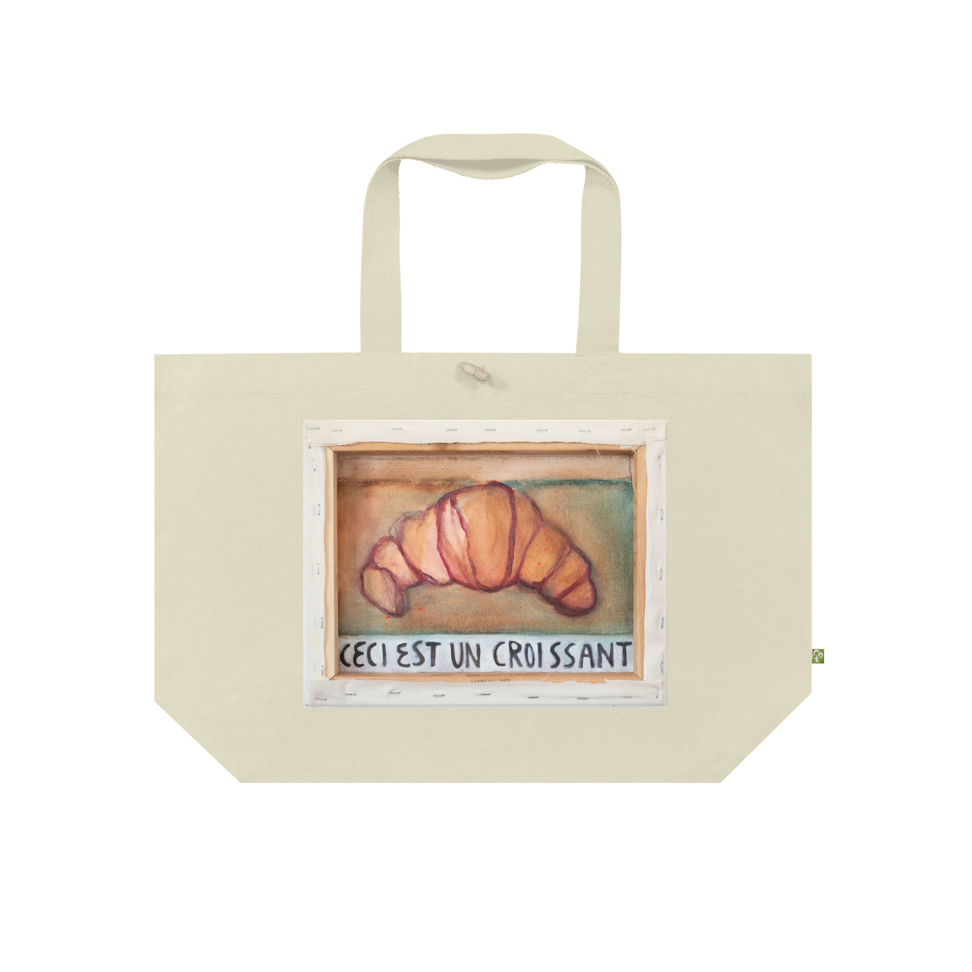 Ceci N'est Pas Un Croissant Tote Bag in Natural
