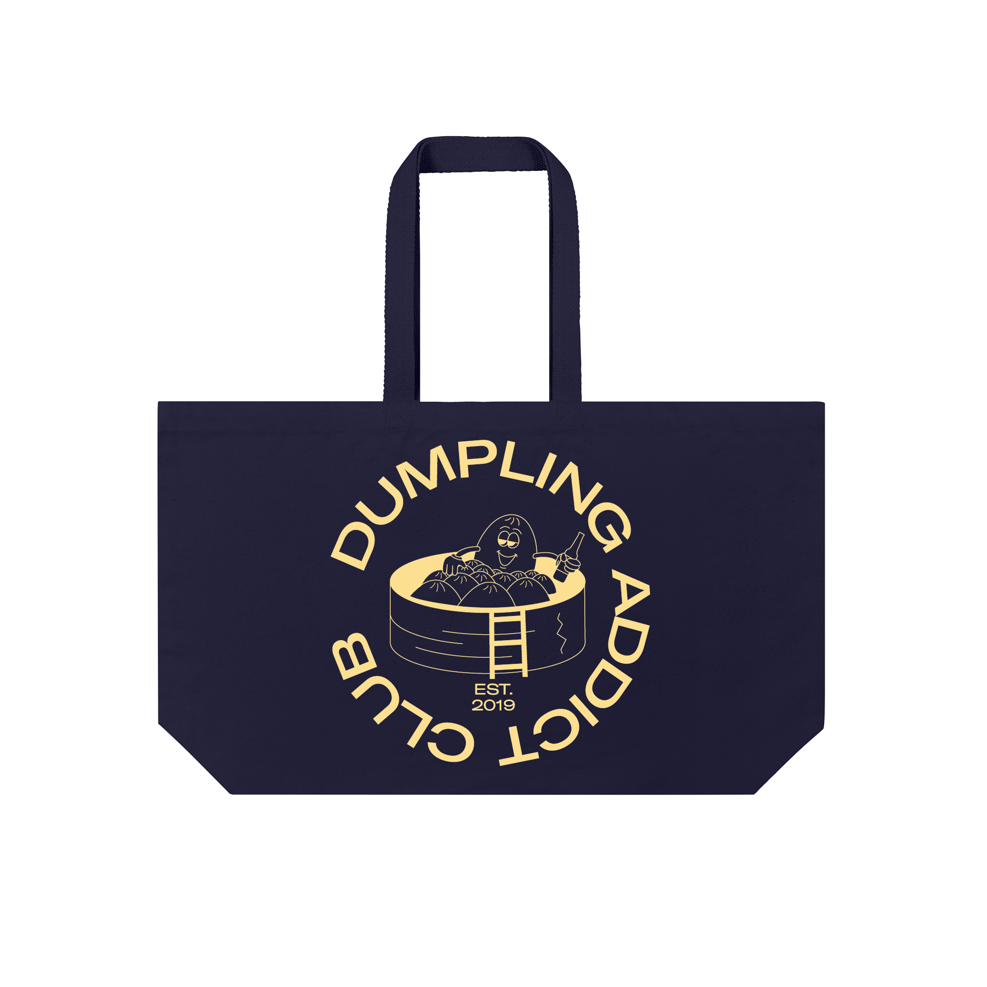 Dumpling Addict Club Tote Bag in French Navy