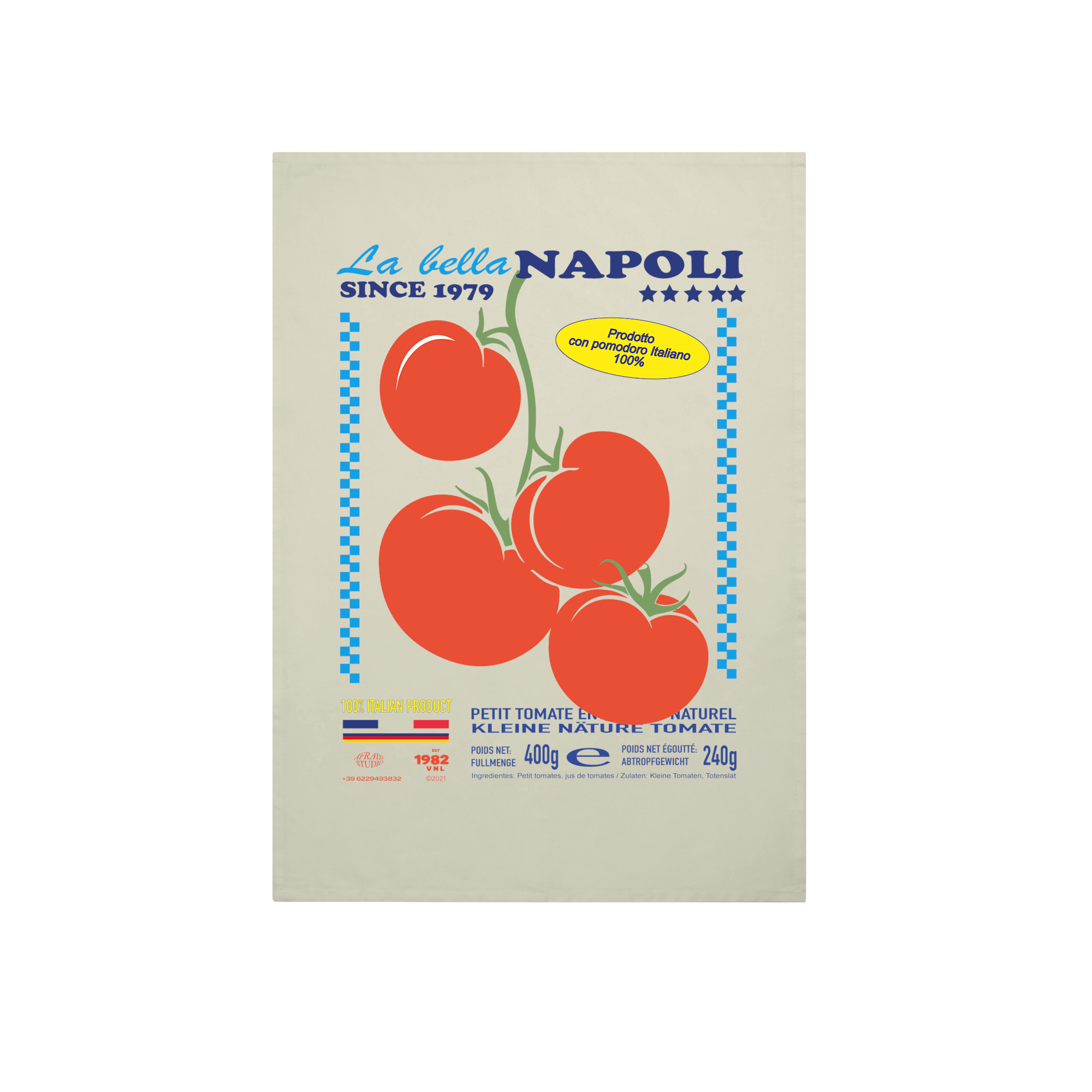 La Bella Napoli Tea Towel Lifestyle in Natural