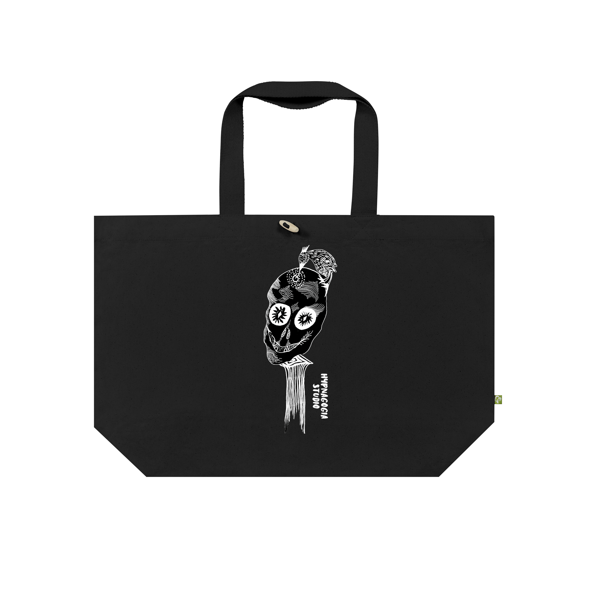 Skeleton And Bird Bag in Black