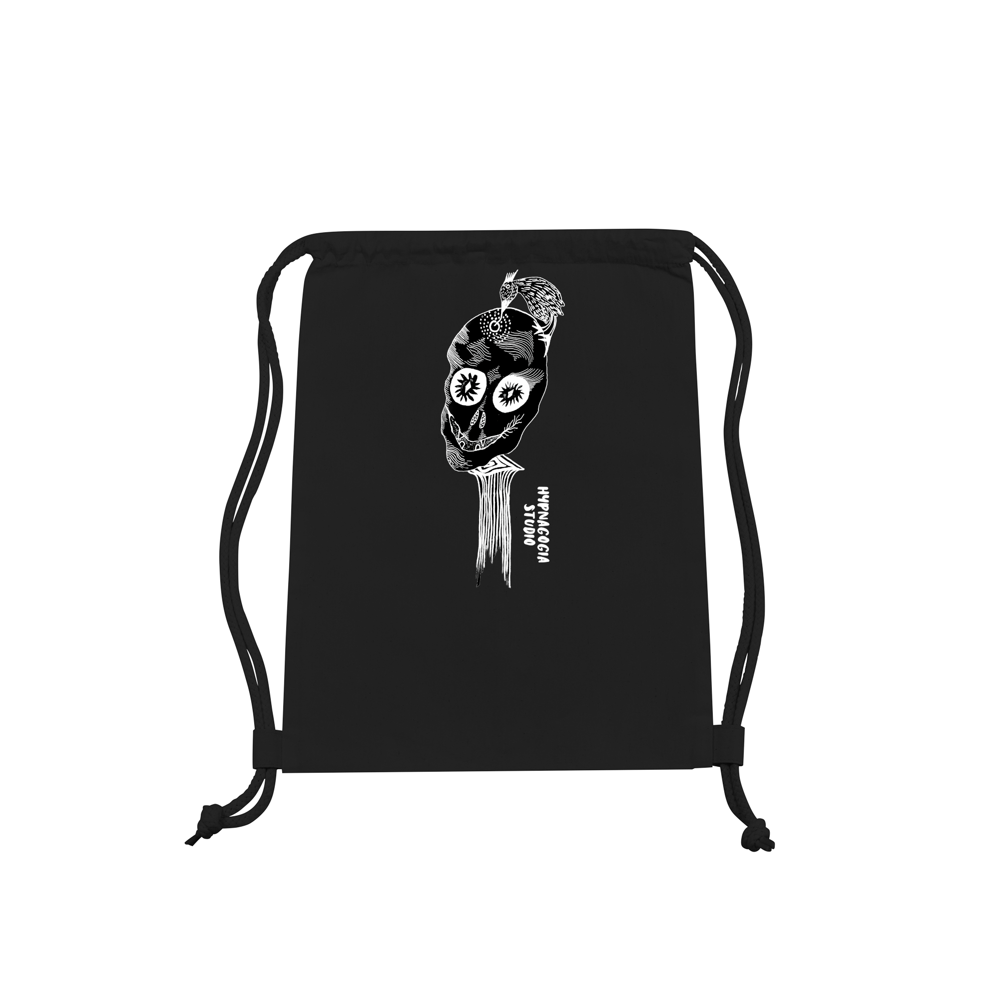 Skeleton And Bird Bag in Black