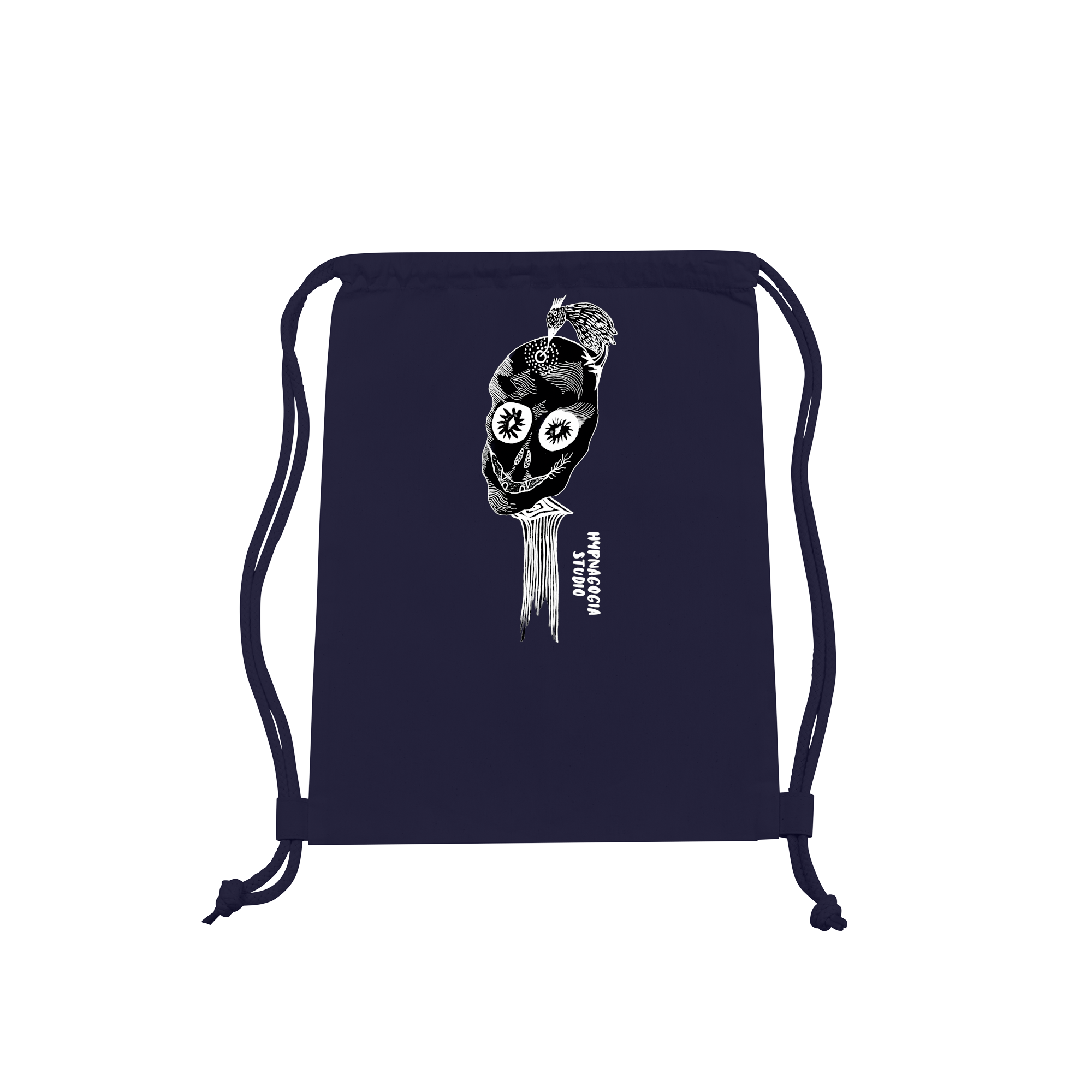 Skeleton And Bird Bag in French Navy