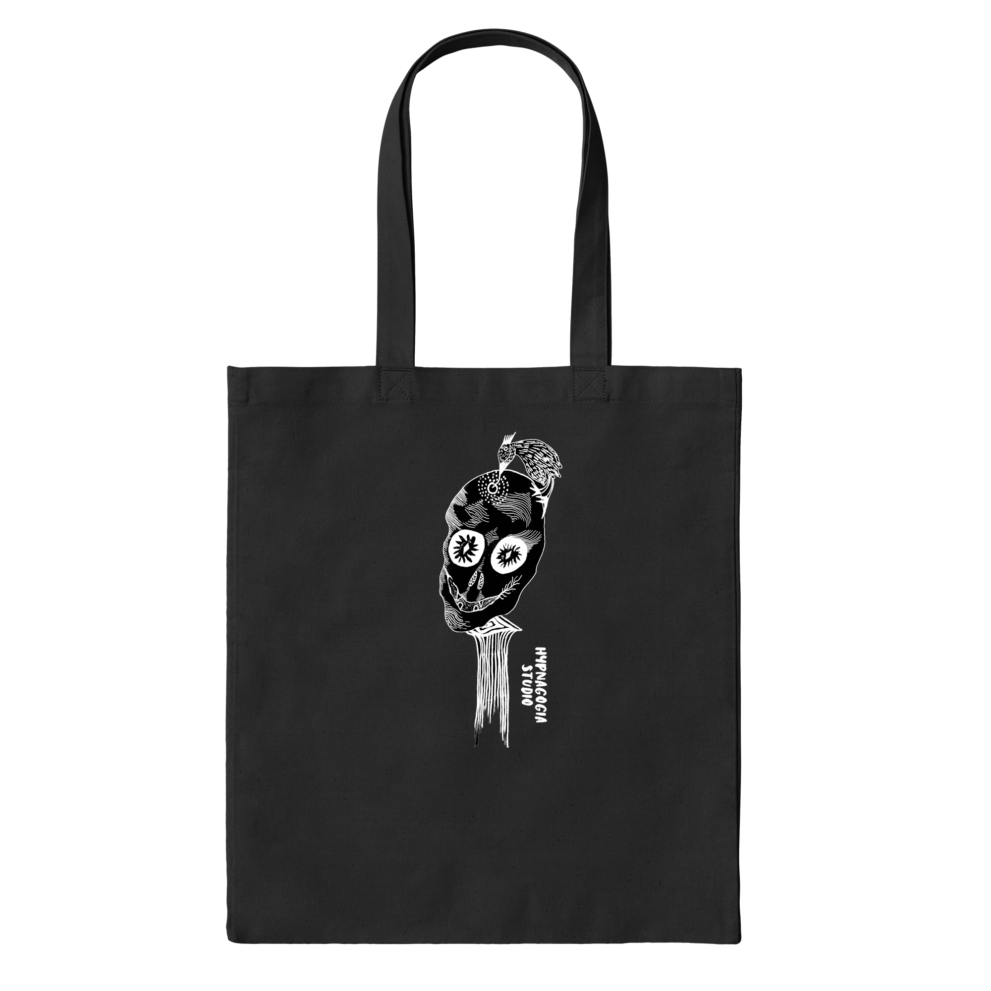 Skeleton And Bird Bag in Black