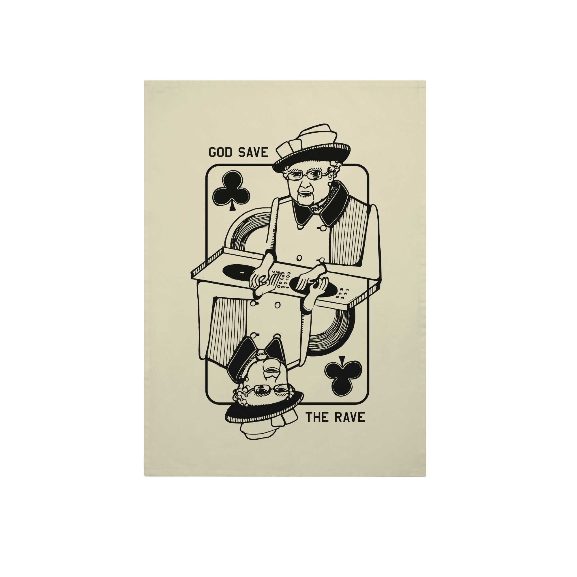 Queen Of Clubs - Tea Towel Lifestyle in Natural