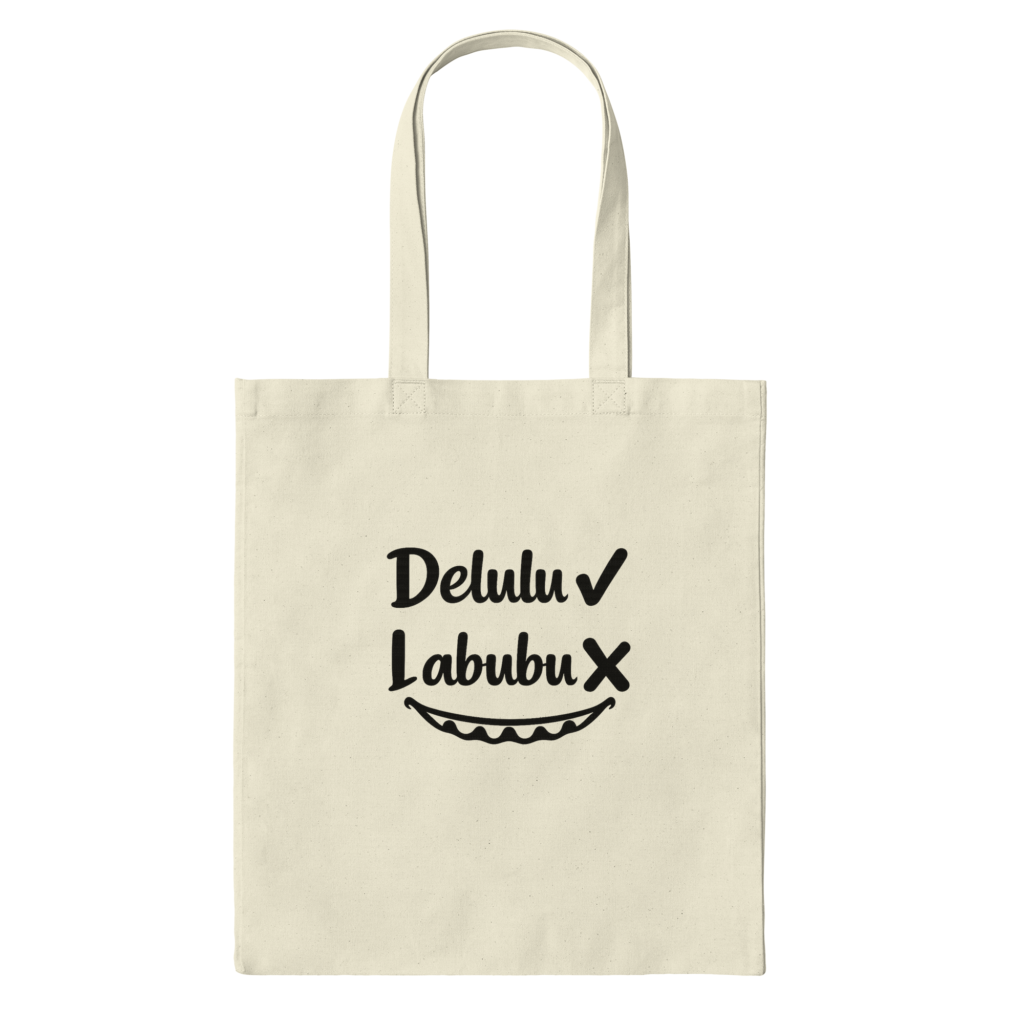 Delulu Not Labubu Tote Bag in Natural