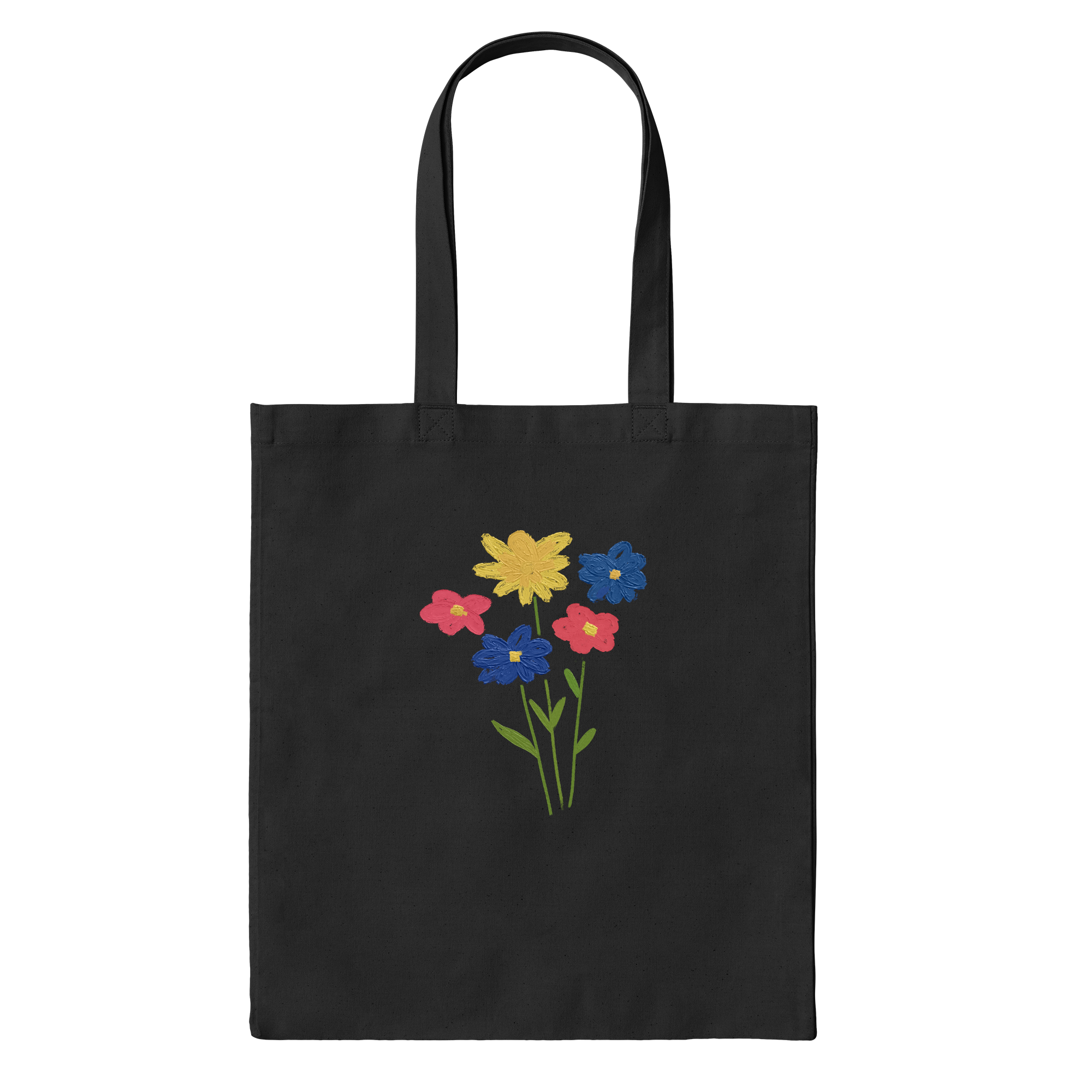 Spring Flowers Bag in Black