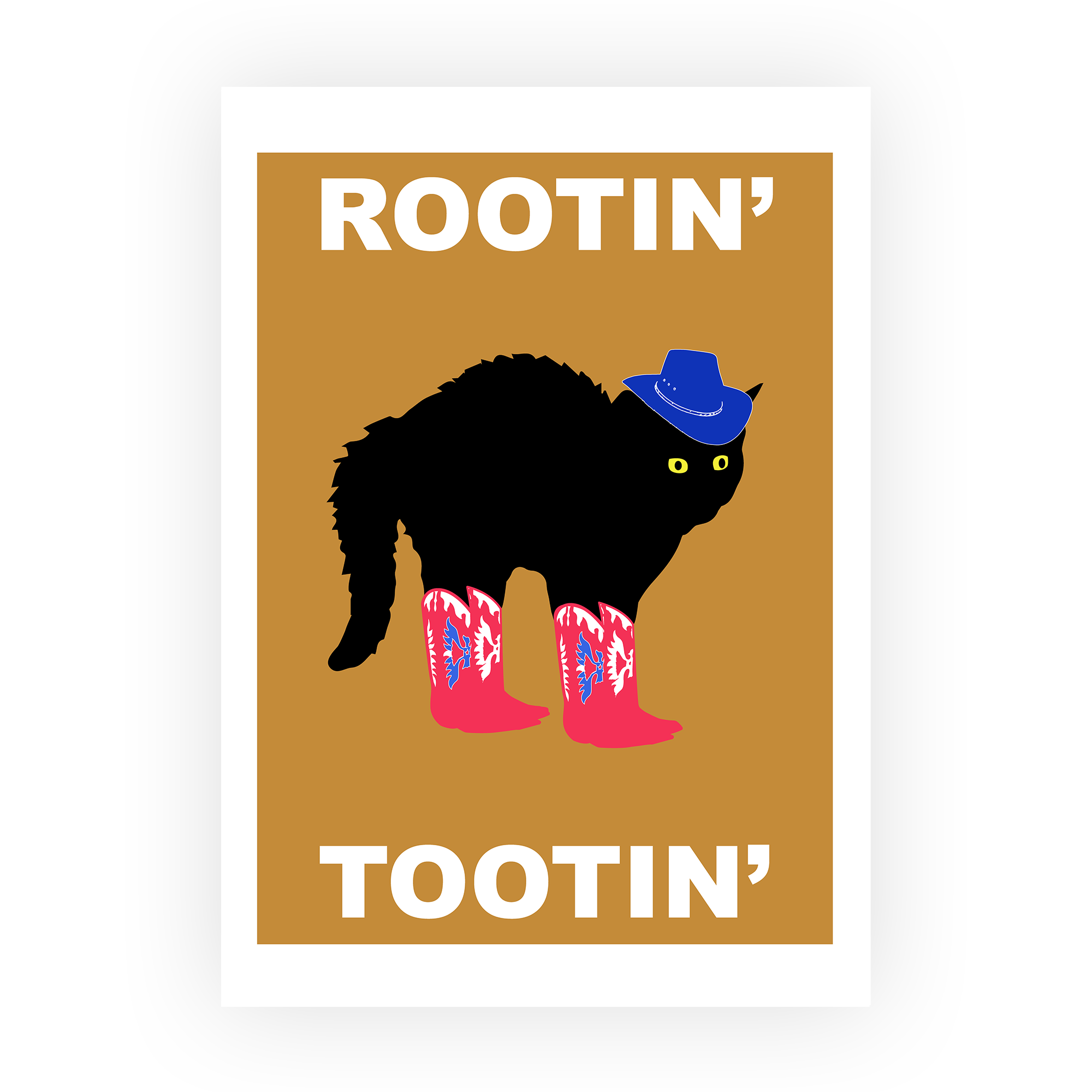 Rootin Tootin Cowboy Cat Print Art Print in Art print
