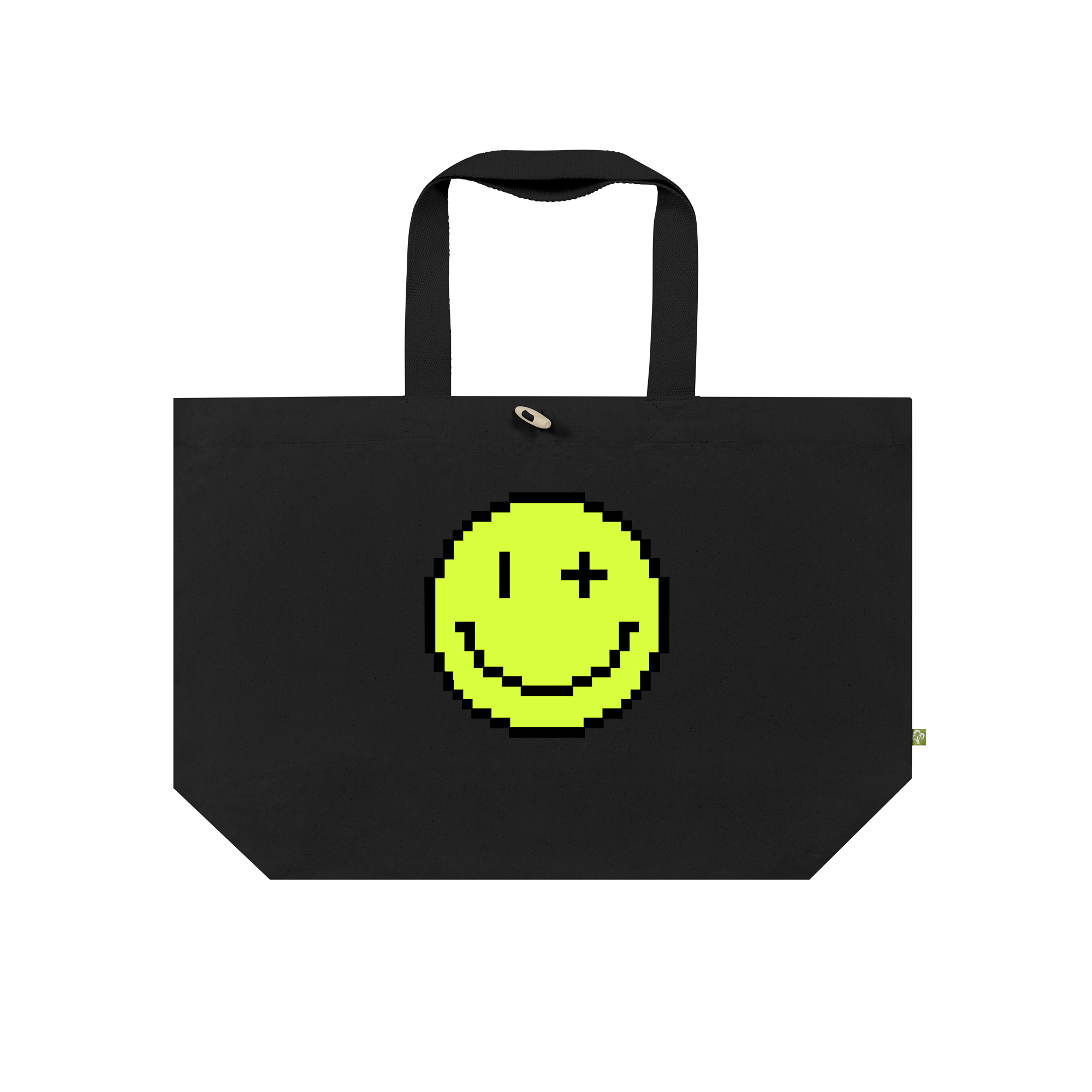 Acid House 8 Bit Smiley Bag in Black