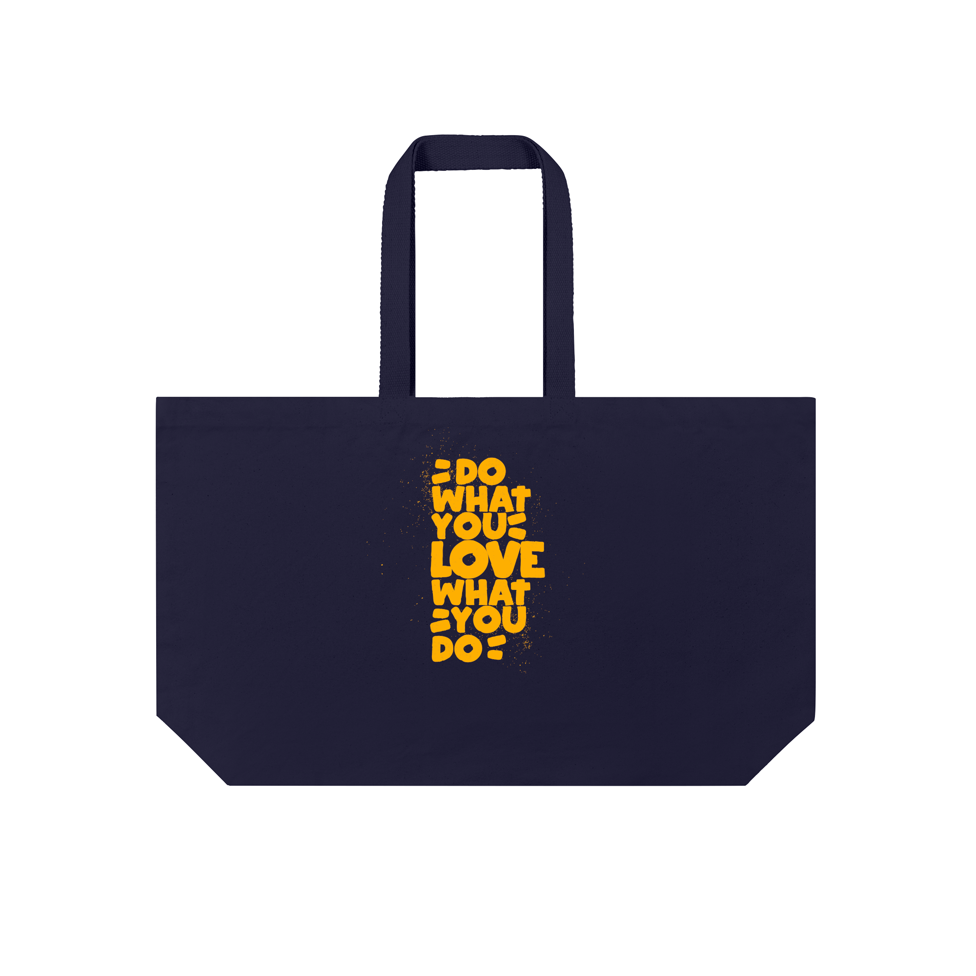 Inspirational Hand-drawn Typography Bag in French Navy