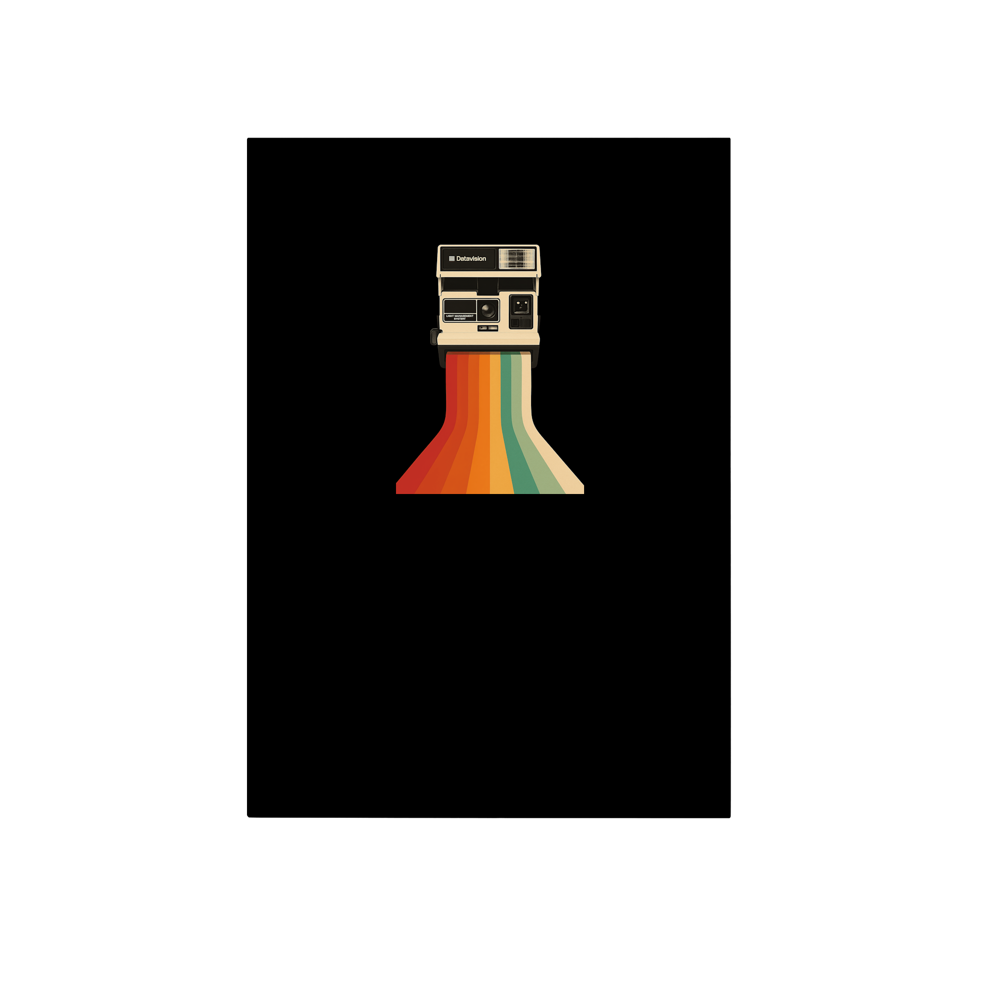 Retro Camera With Rainbow Print Lifestyle in Black