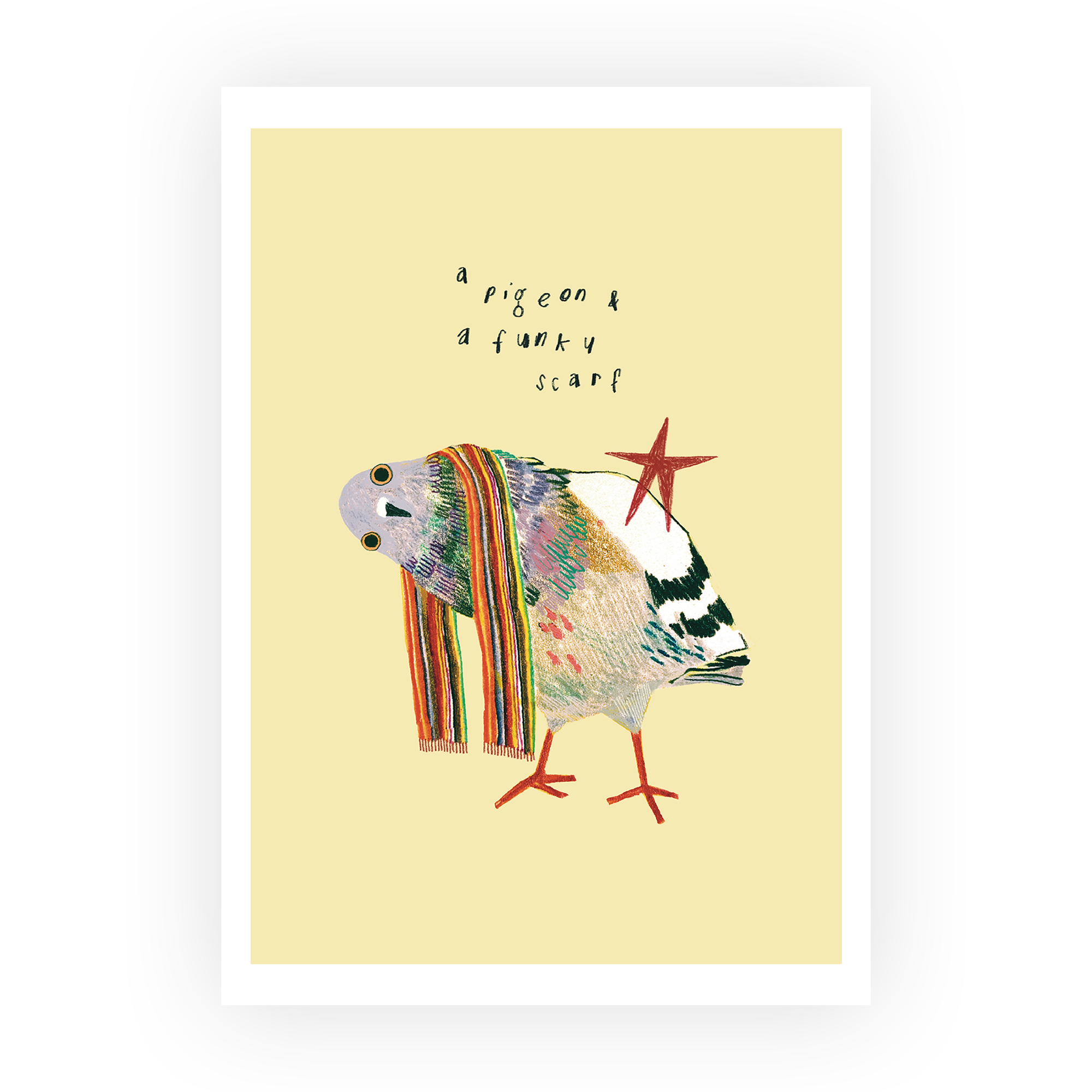 Pigeon Scarf Print Art Print in Art print