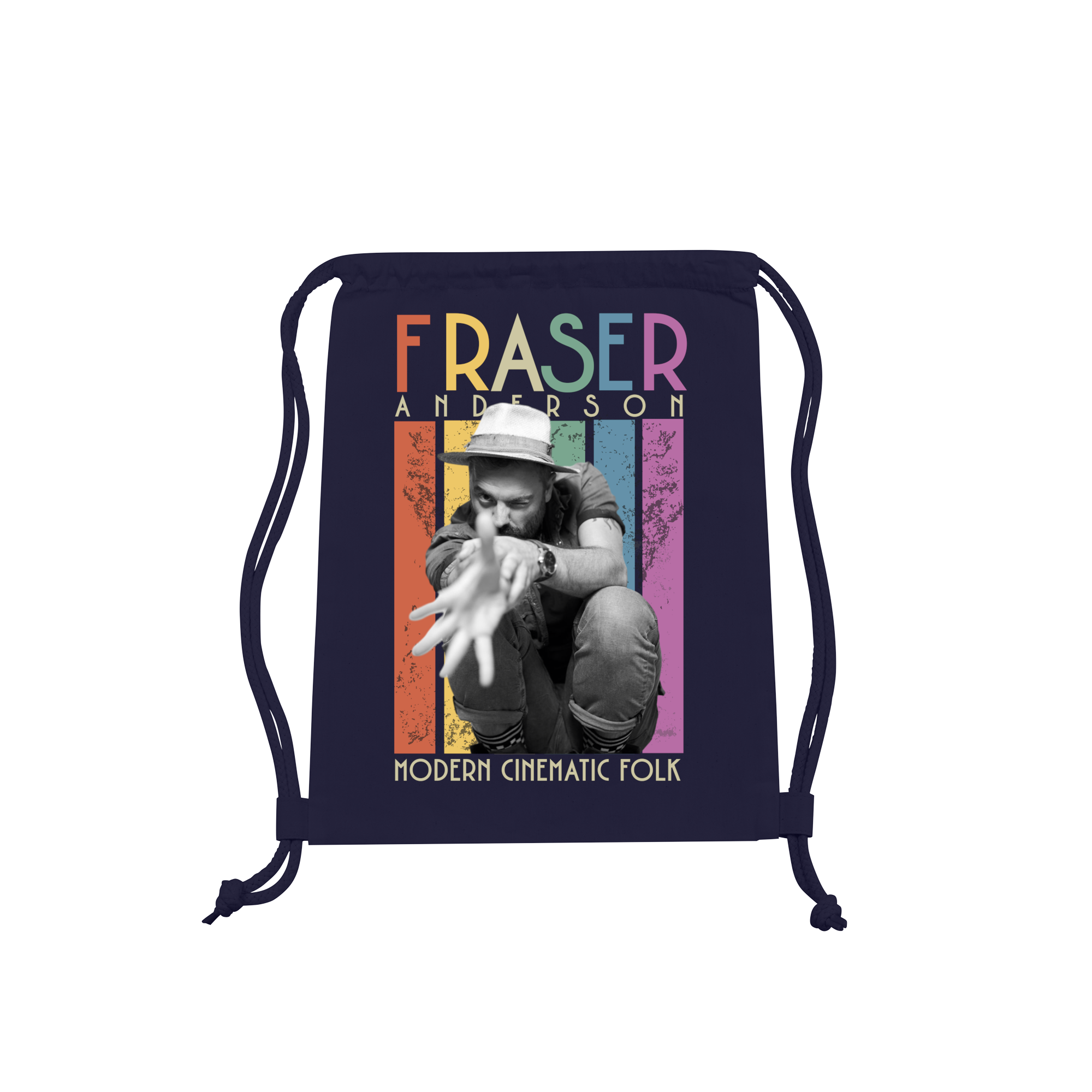 Modern Cinematic Folk Bag in French Navy