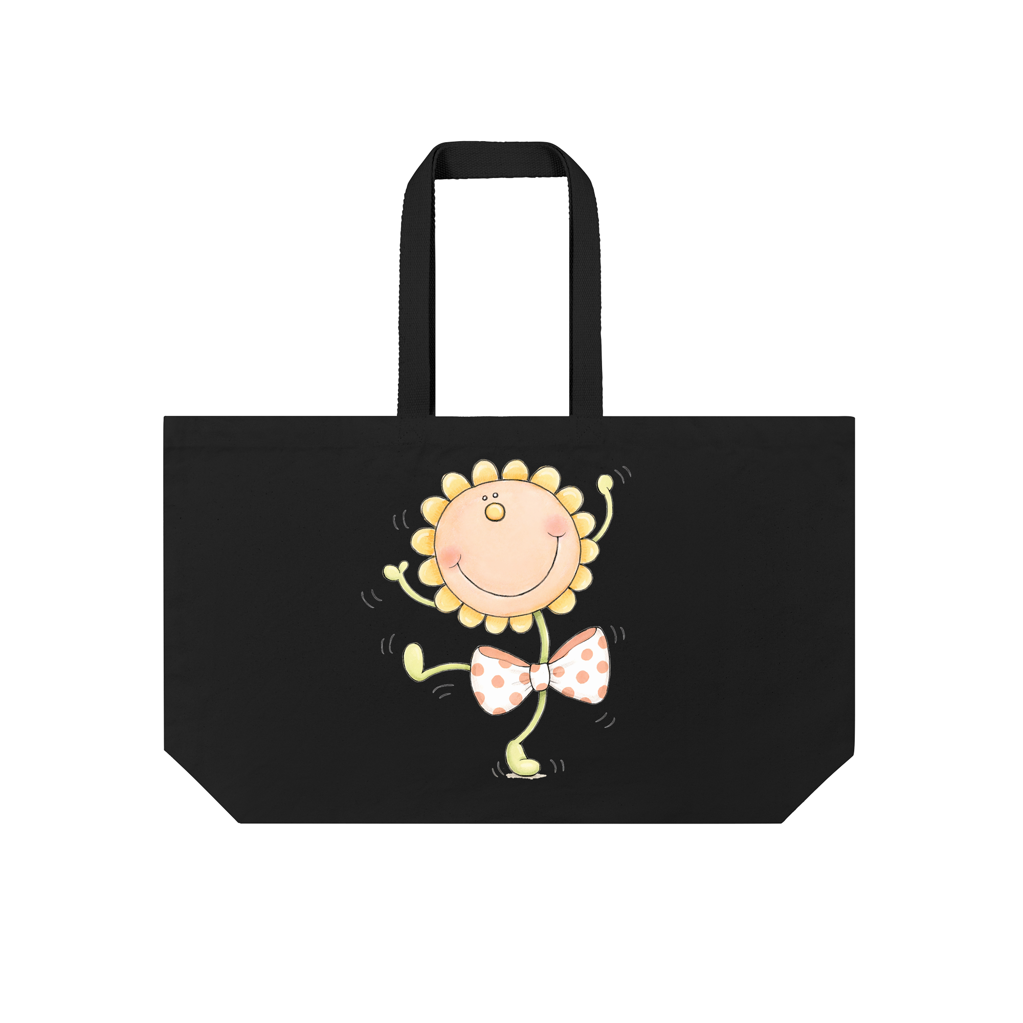 Dancing Sunflower Bag in Black