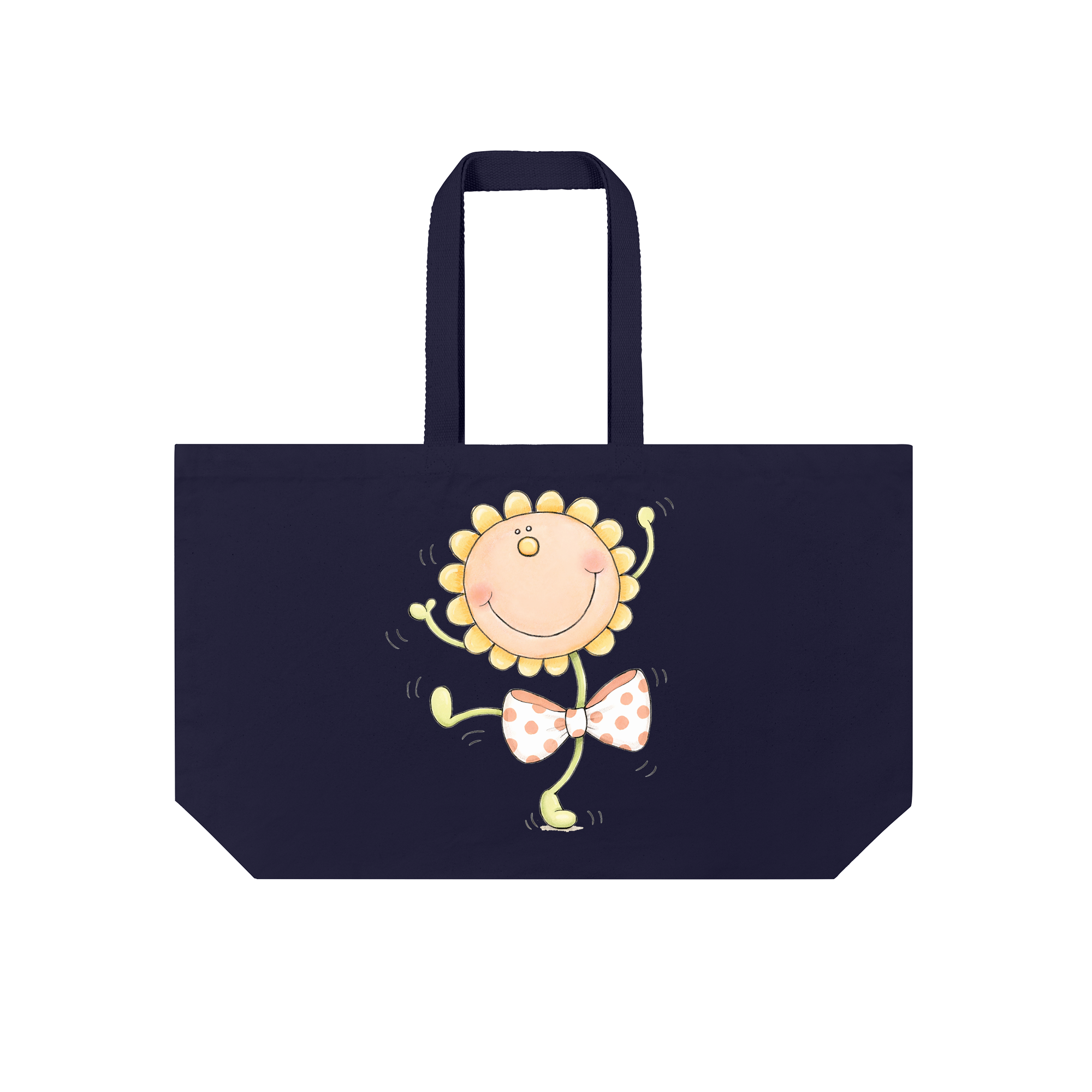 Dancing Sunflower Bag in French Navy