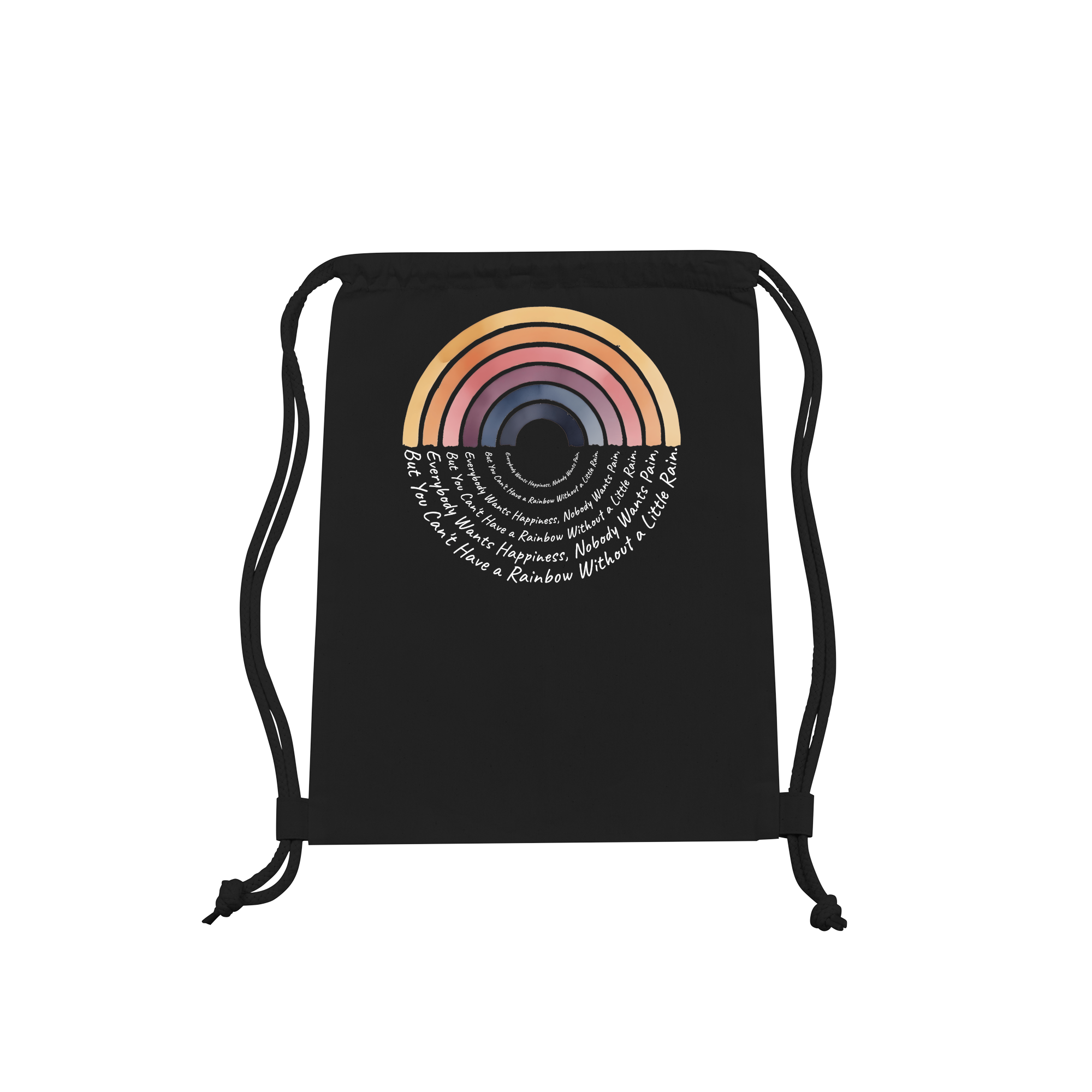 Boho Rainbow Wisdom Happiness Bag in Black