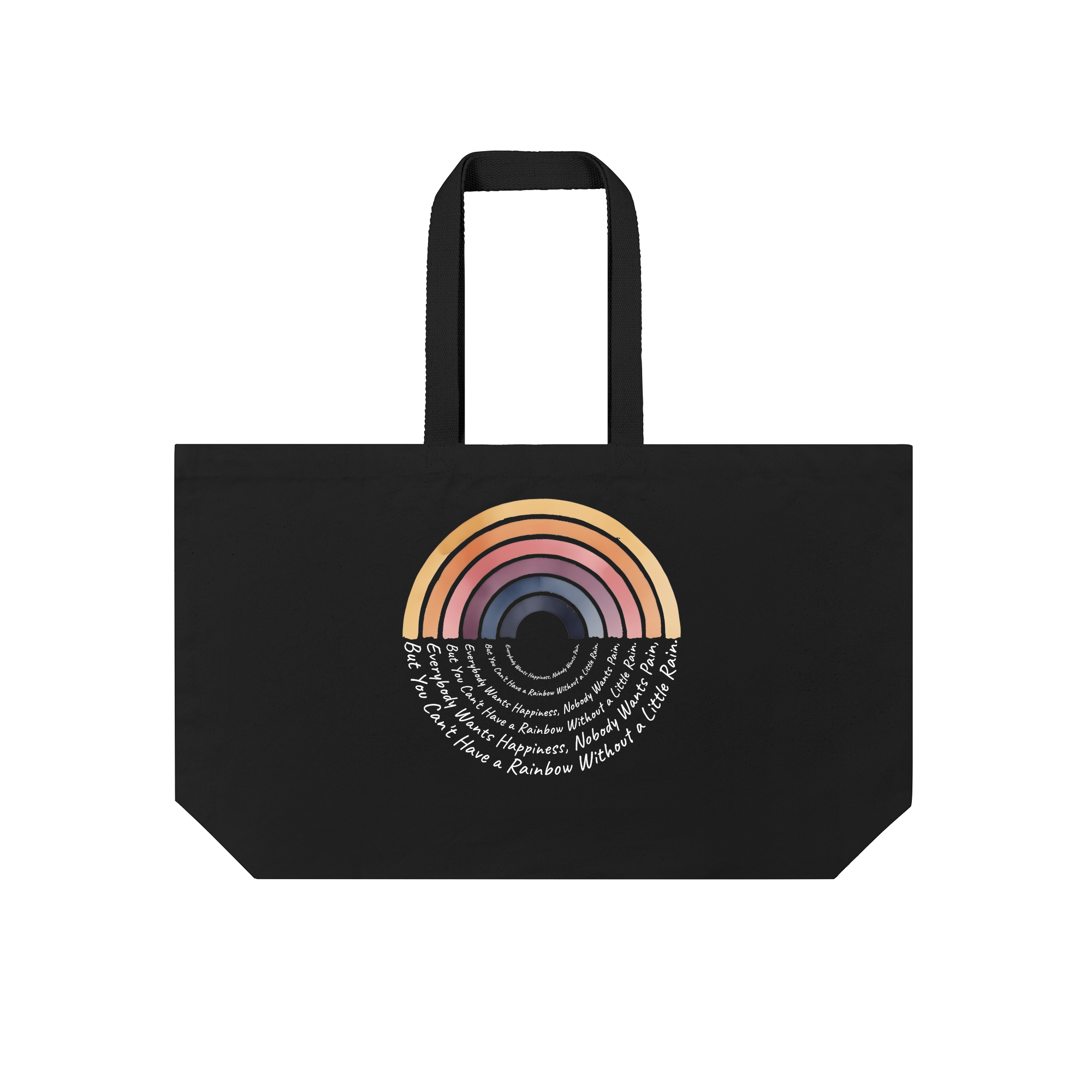 Boho Rainbow Wisdom Happiness Bag in Black