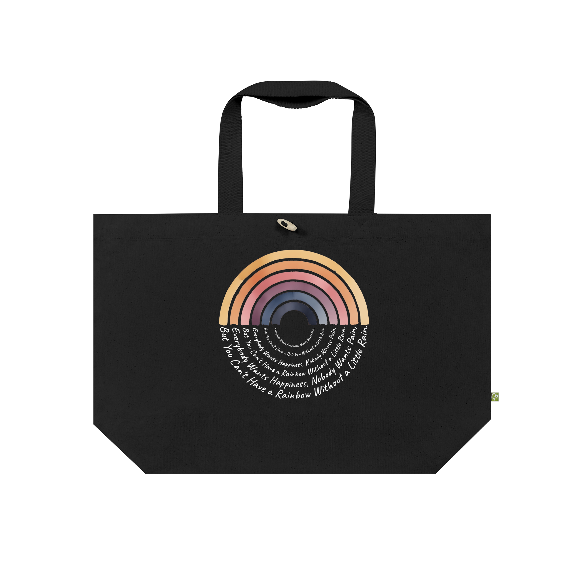 Boho Rainbow Wisdom Happiness Bag in Black