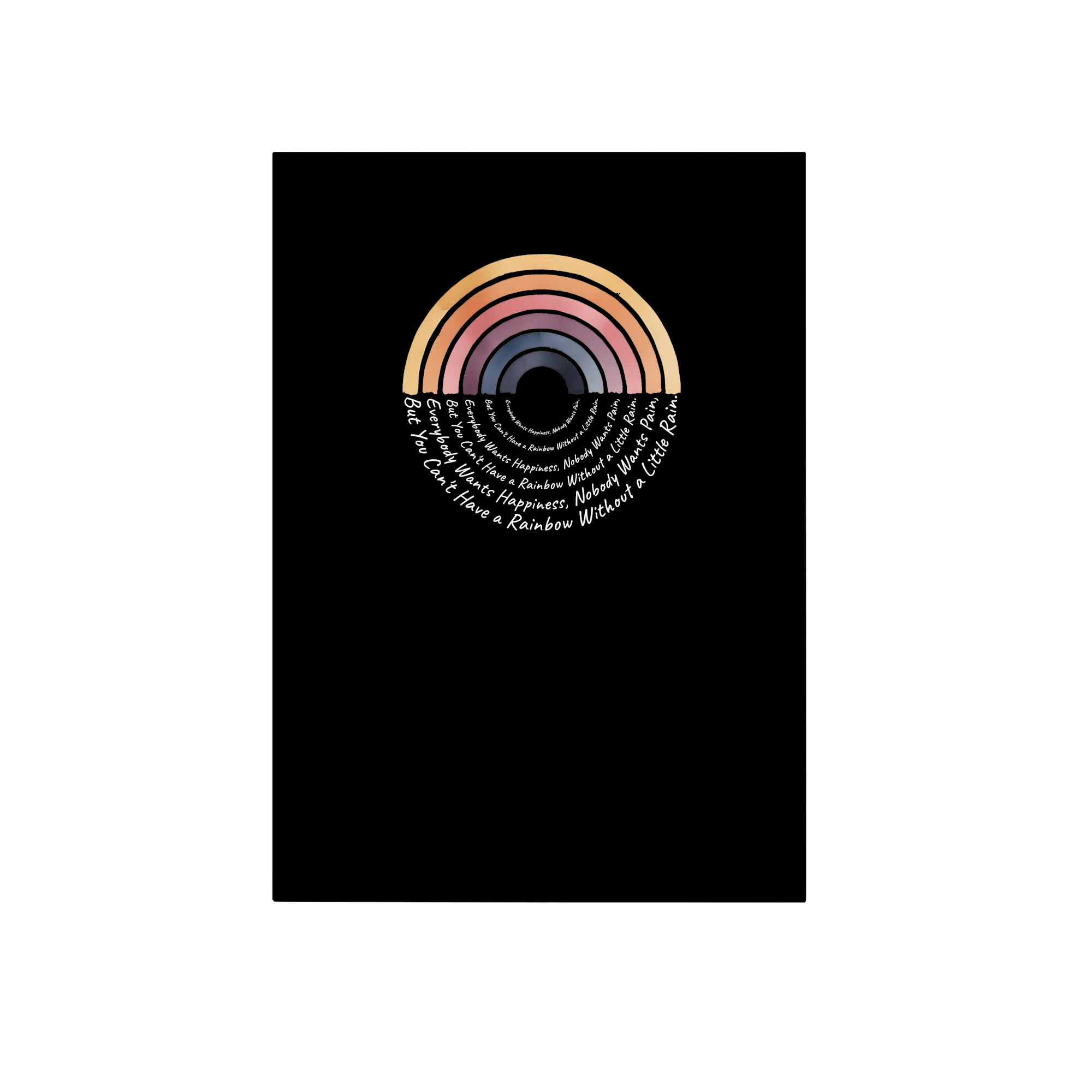 Boho Rainbow Wisdom Happiness Lifestyle in Black