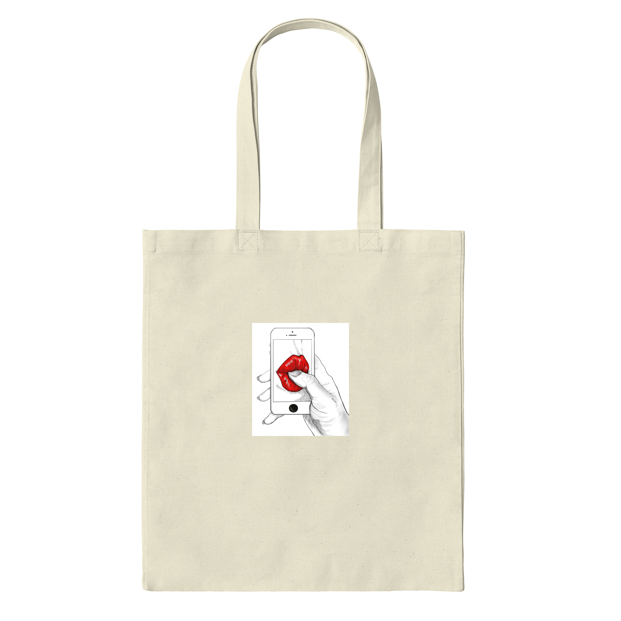 Phone Kiss Bag in Natural