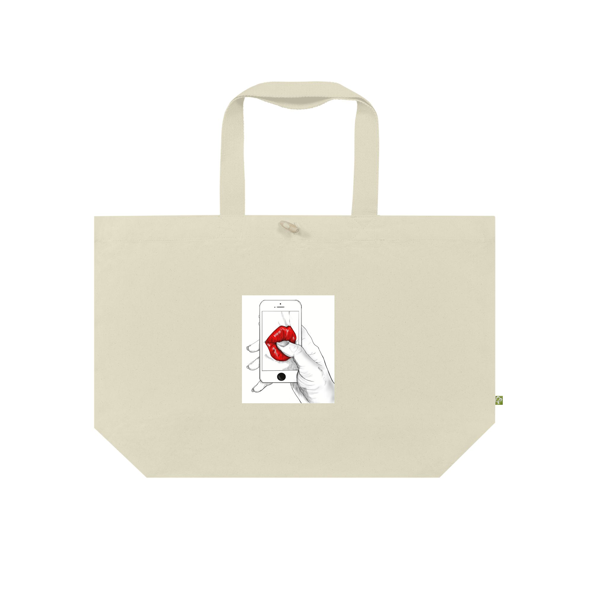 Phone Kiss Bag in Natural