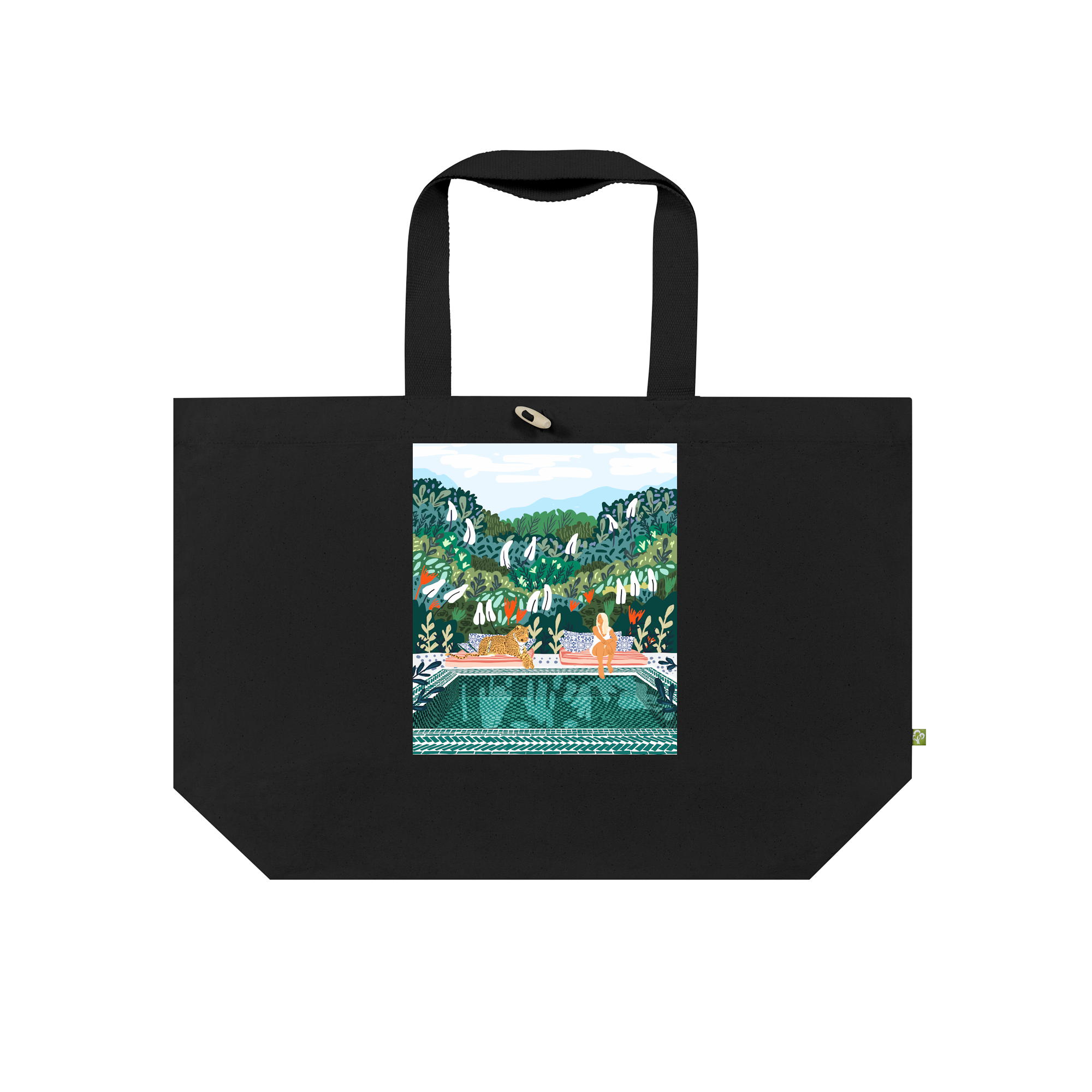 Chilling With My Leopard Bag in Black