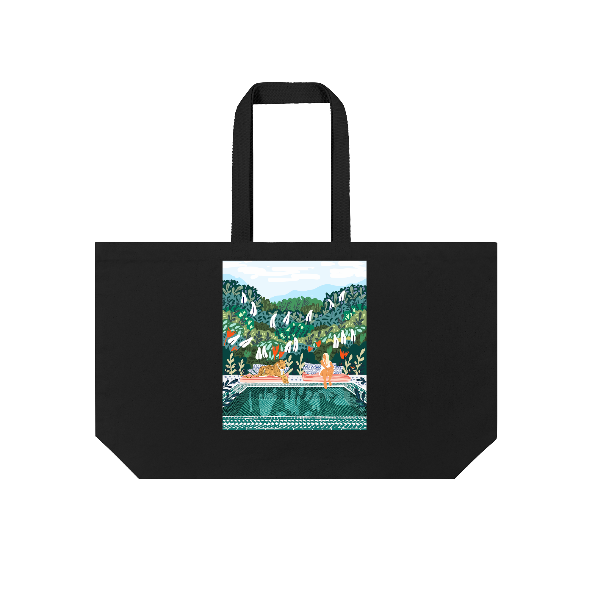 Chilling With My Leopard Bag in Black