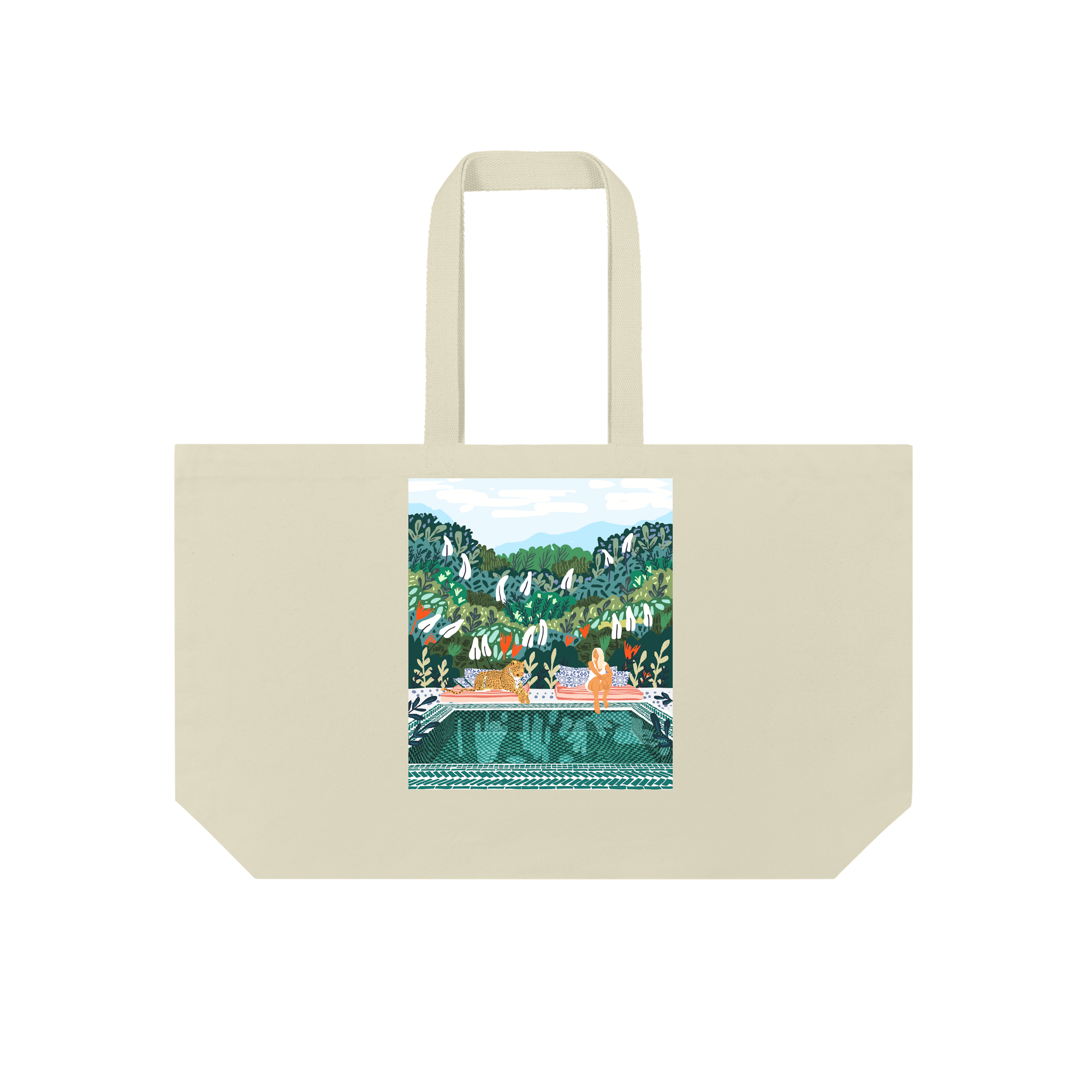 Chilling With My Leopard Bag in Natural