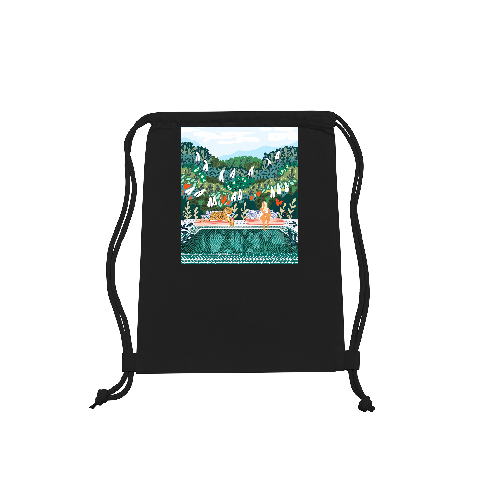 Chilling With My Leopard Bag in Black