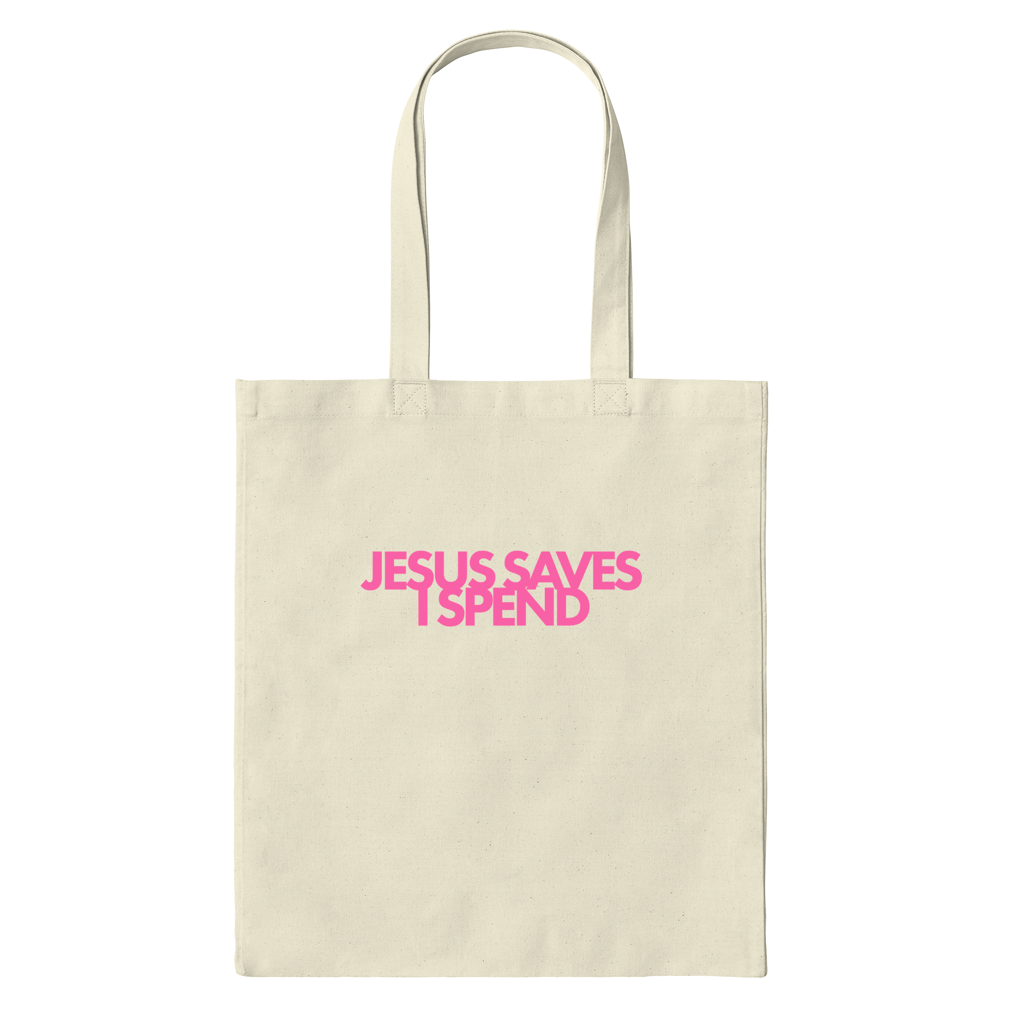 Jesus Saves I Spend Bag in Natural