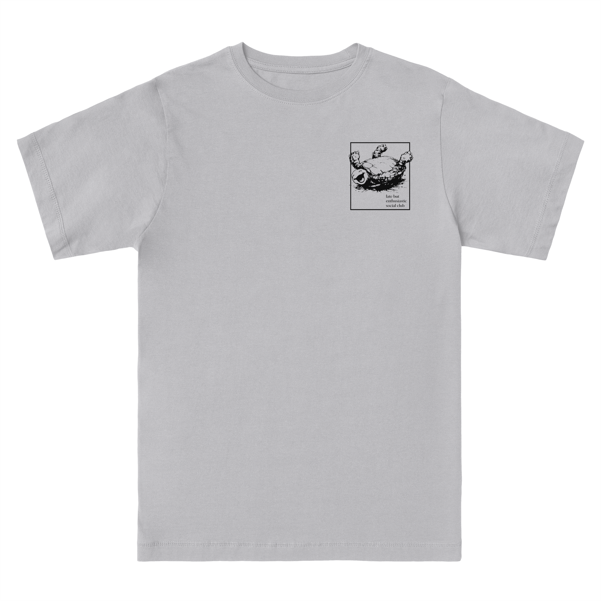 Late But Enthusiastic Social Club T-shirt in Heather Grey