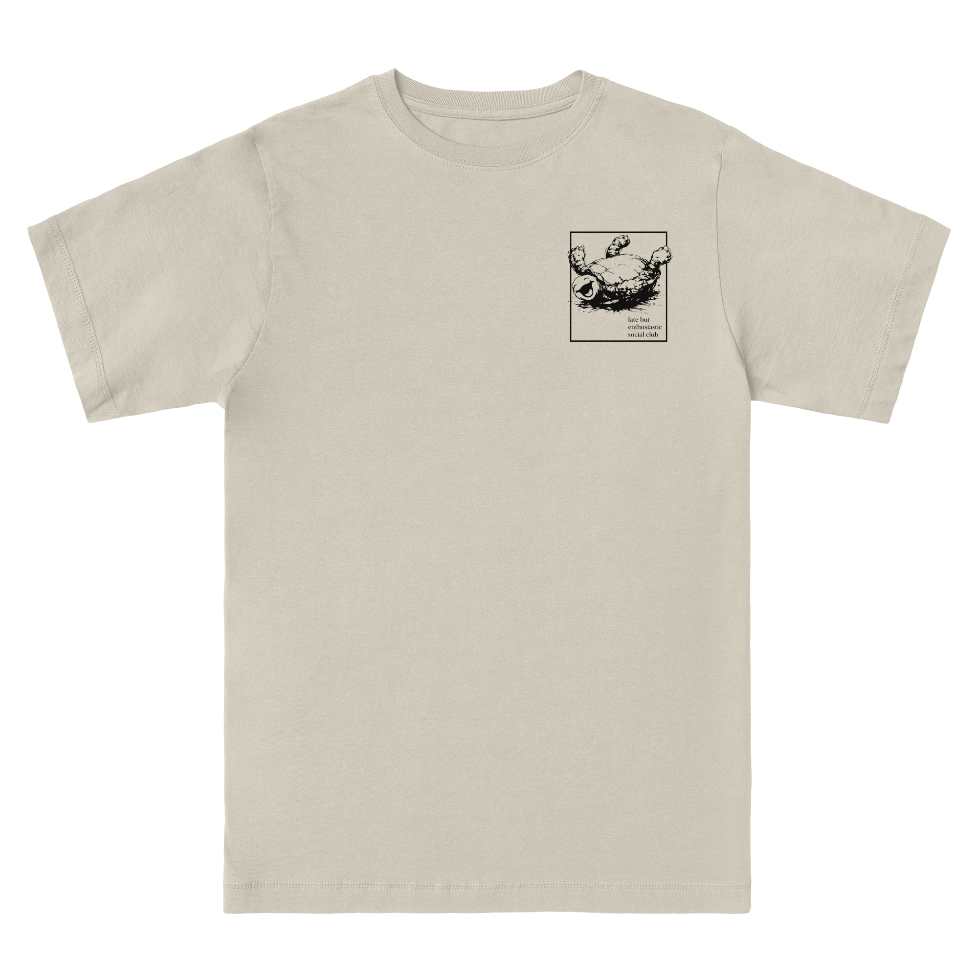 Late But Enthusiastic Social Club T-shirt in Natural (Undyed)