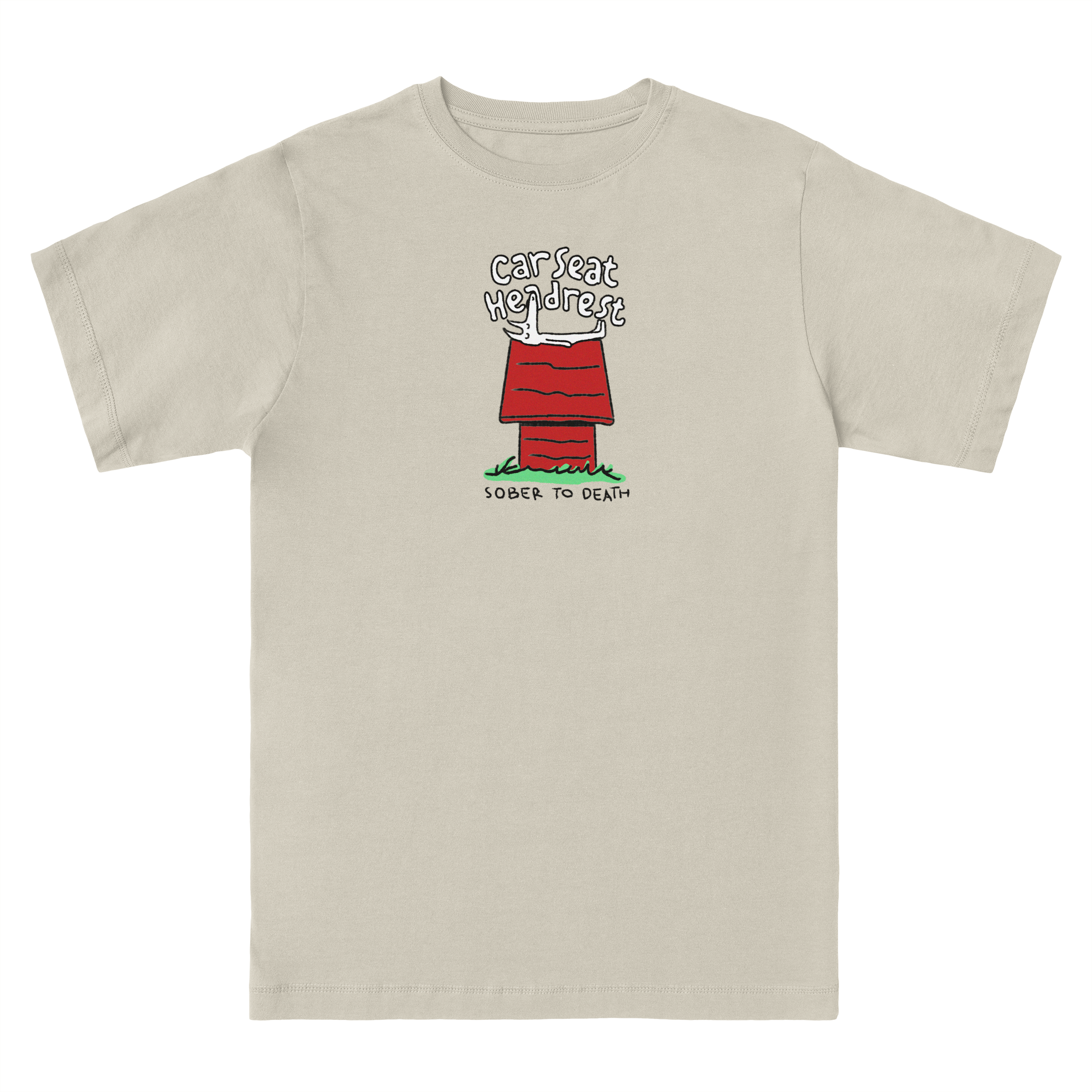 Car Seat Headrest - Sober To Death T-shirt in Natural (Undyed) - Medium